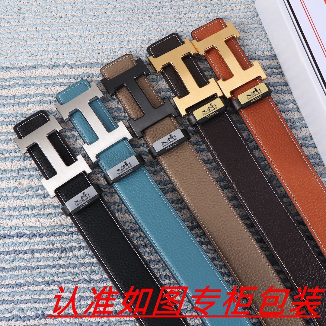 Luxury Hermes Black Pebbled Leather Belt with Silver H Buckle