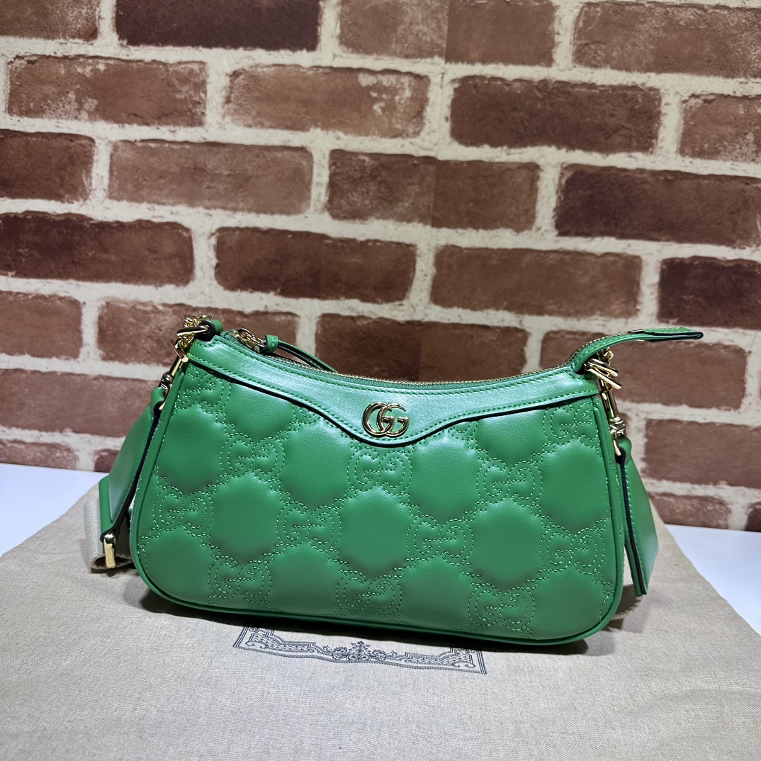 Gucci Green GG Matelasse Leather Small Shoulder Bag