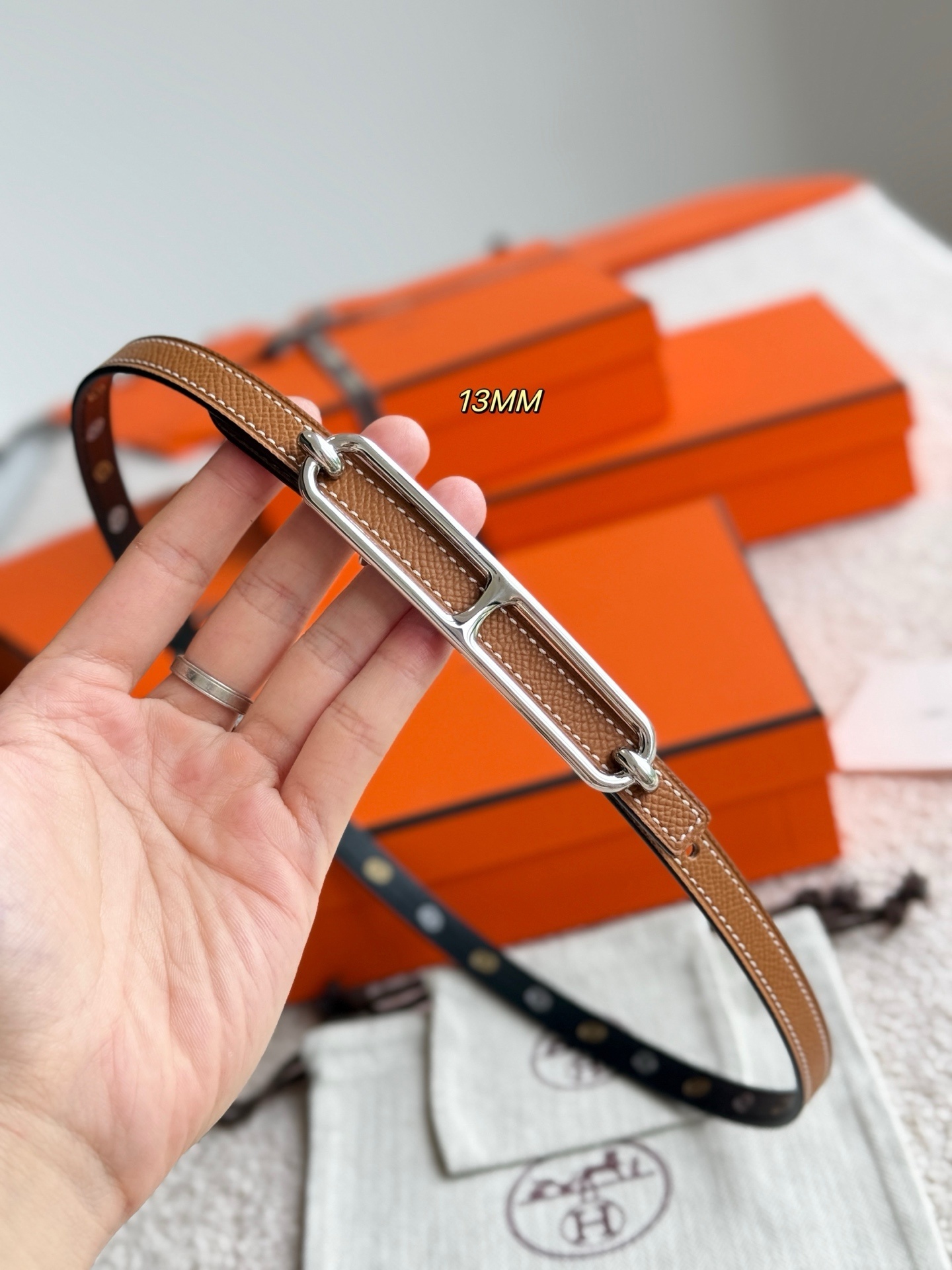 Hermès Roulis Buckle & 13mm Reversible Leather Belt