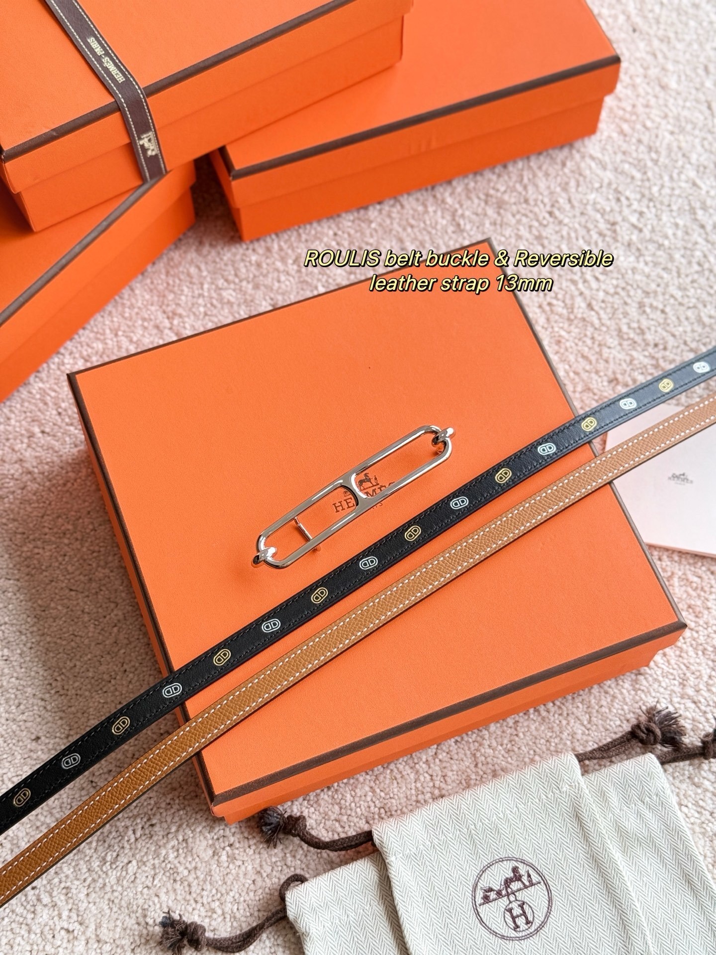 Hermès Roulis Buckle & 13mm Reversible Leather Belt