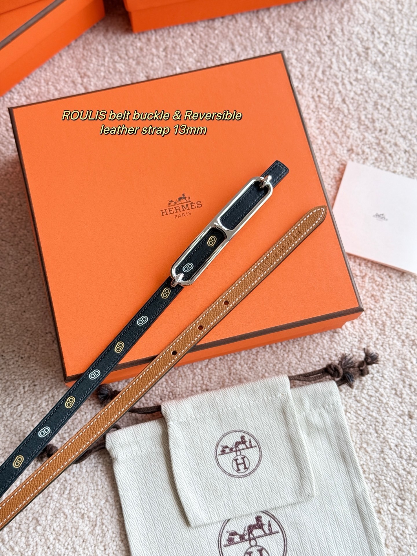 Hermès Roulis Buckle & 13mm Reversible Leather Belt