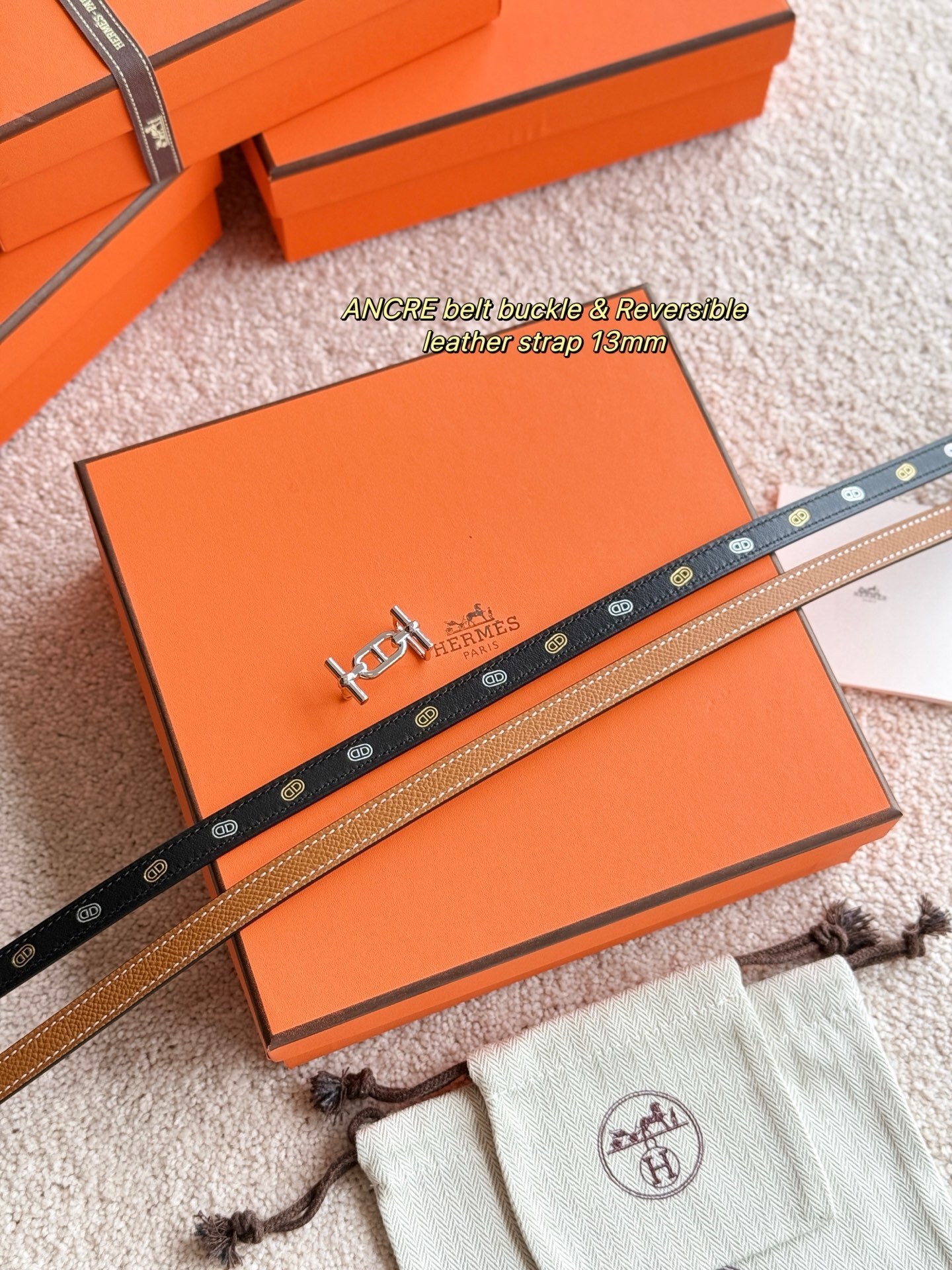 Hermès sur Mer 13mm Reversible Belt with Ancre Buckle