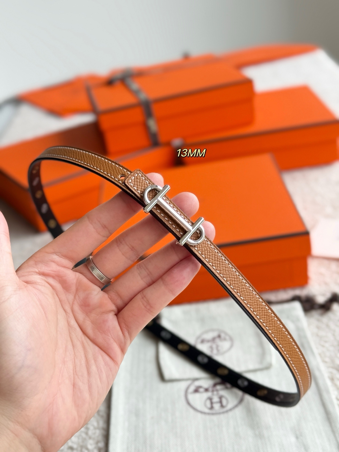 Hermès Gamma Buckle & Reversible 13mm Sur Mer Leather Belt