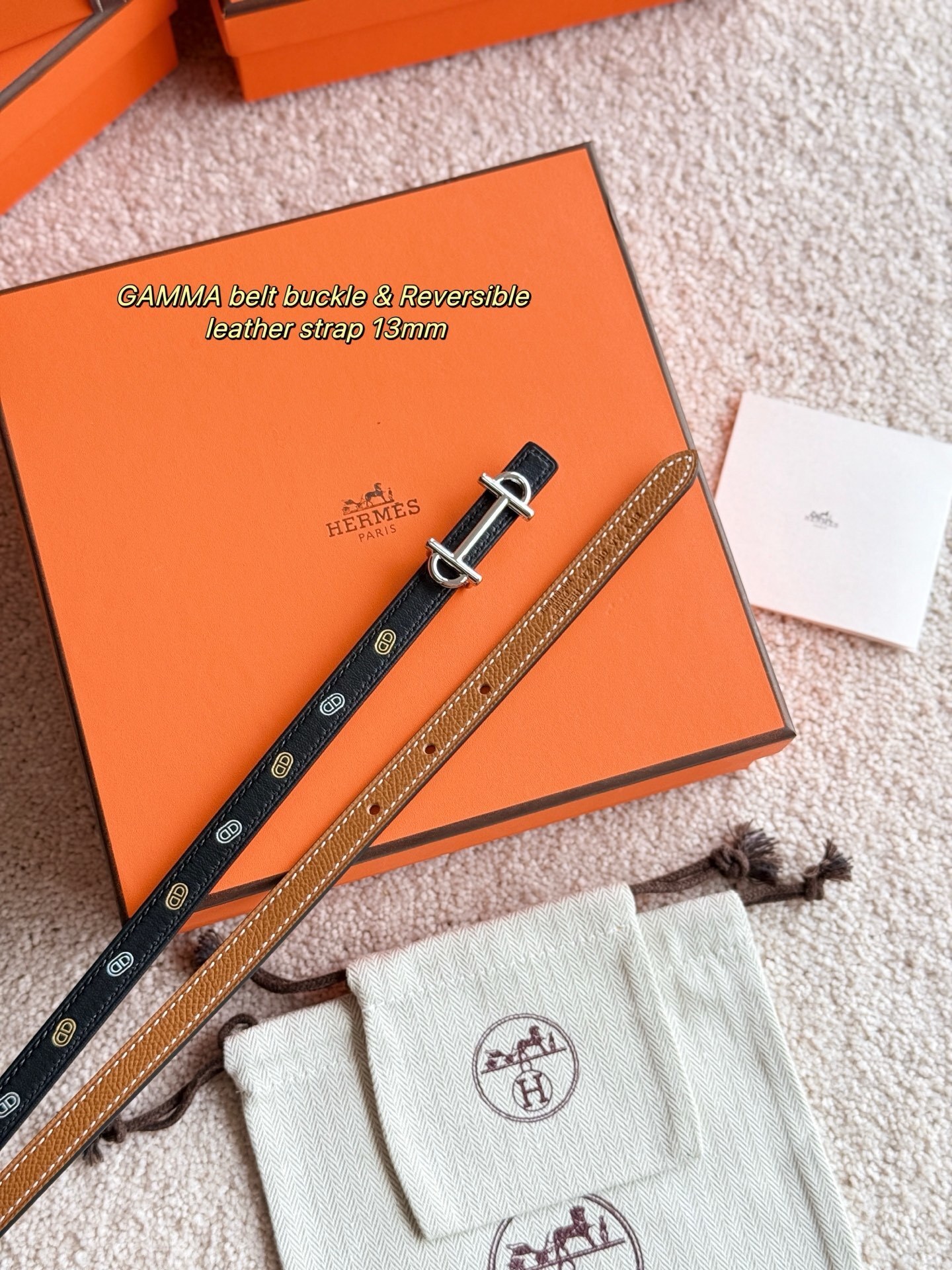 Hermès Gamma Buckle & Reversible 13mm Sur Mer Leather Belt