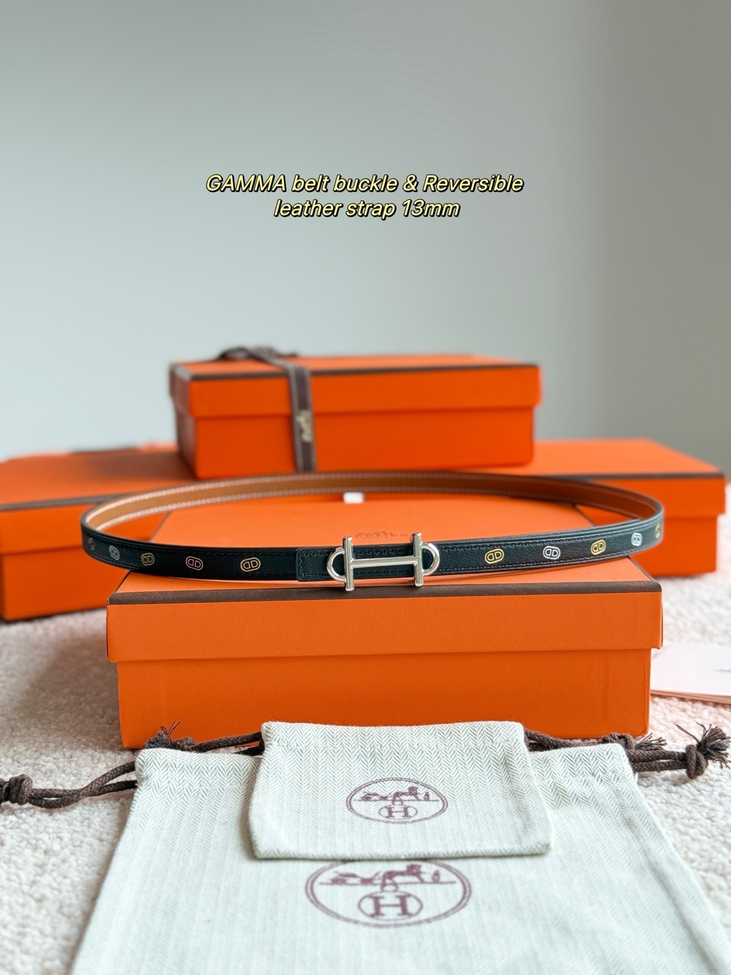 Hermès Gamma Buckle & Reversible 13mm Sur Mer Leather Belt