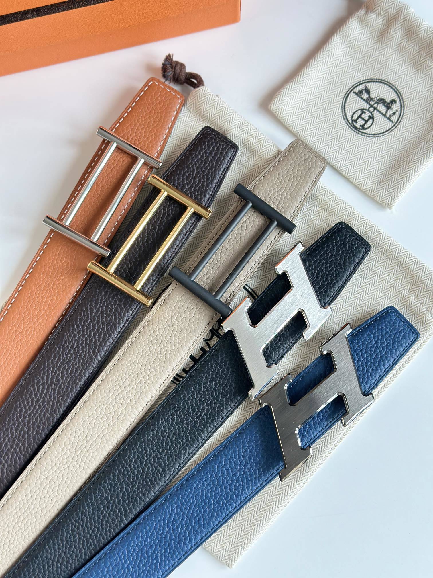 Luxury H Buckle Genuine Leather Belt - Designer Style for Men & Women