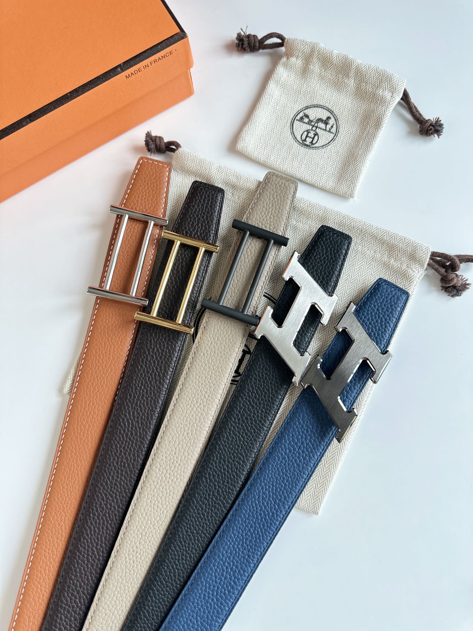 Luxury H Buckle Genuine Leather Belt - Designer Style for Men & Women