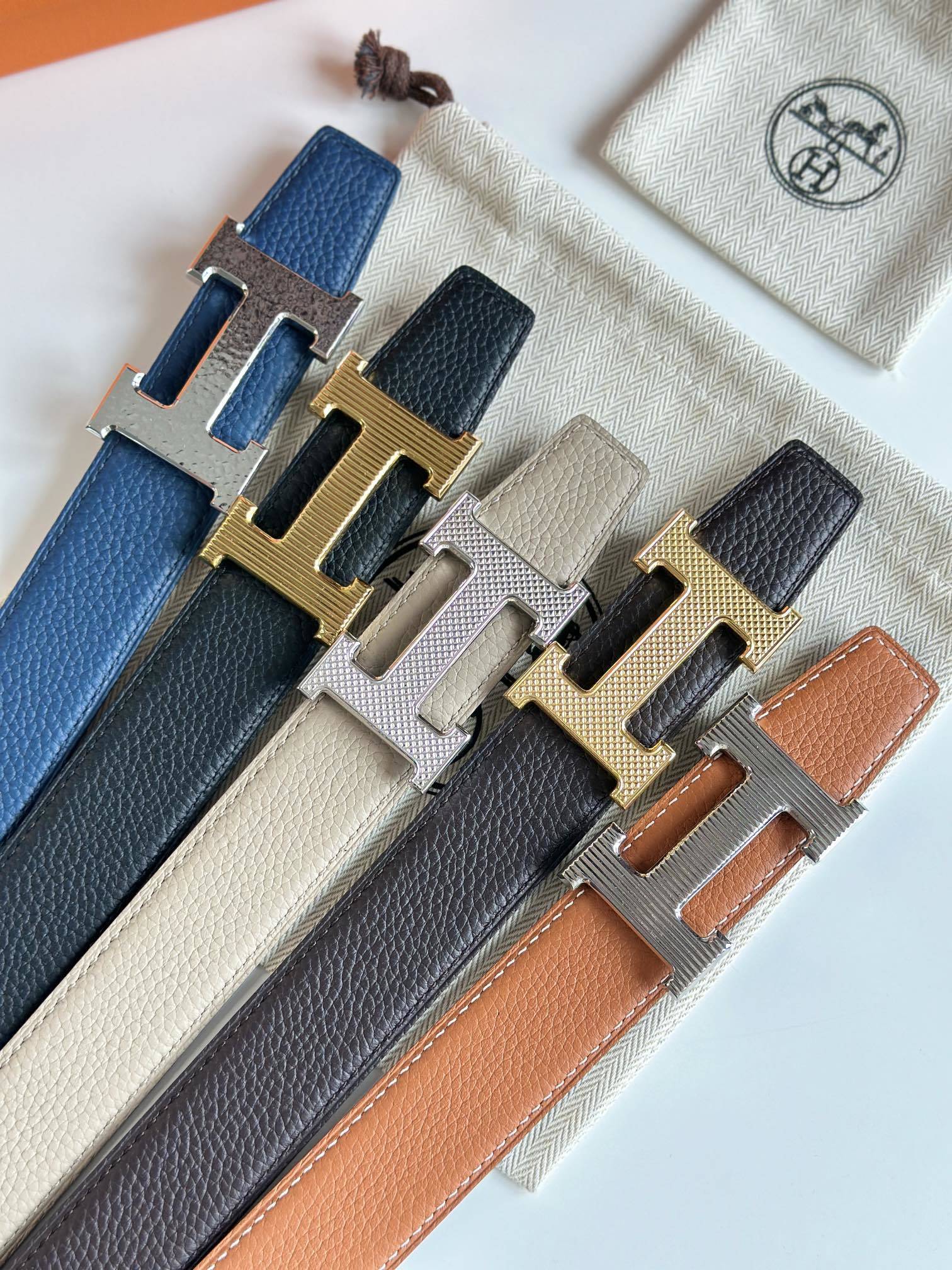 Luxury H Buckle Genuine Leather Belt - Designer Style for Men & Women