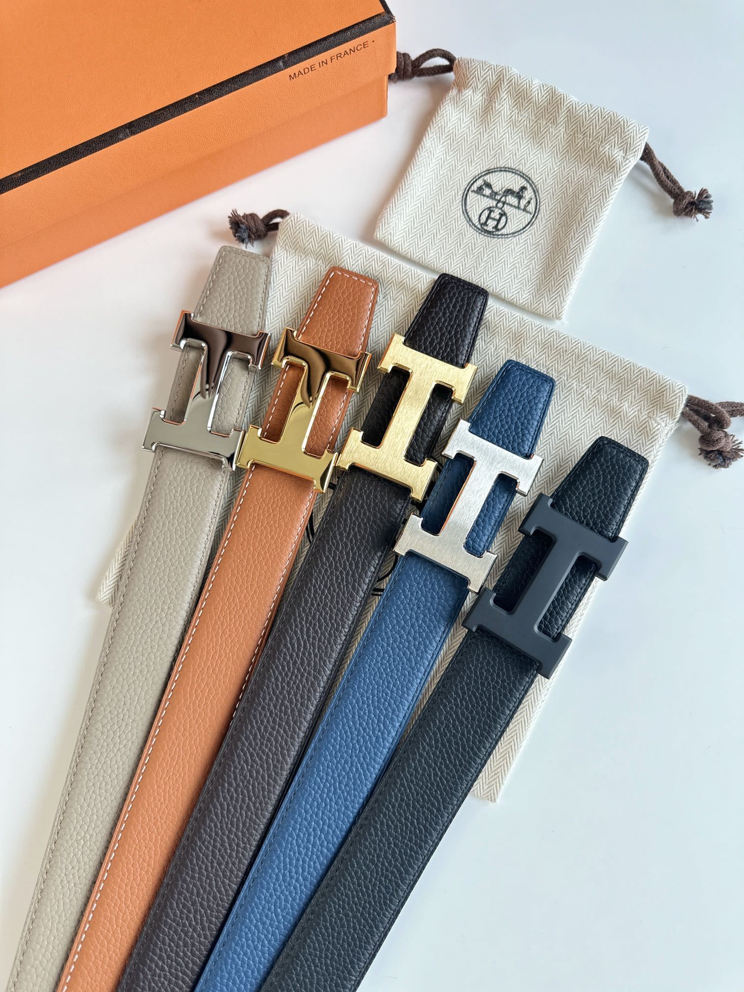 Luxury H Buckle Genuine Leather Belt – Designer Style for Men & Women