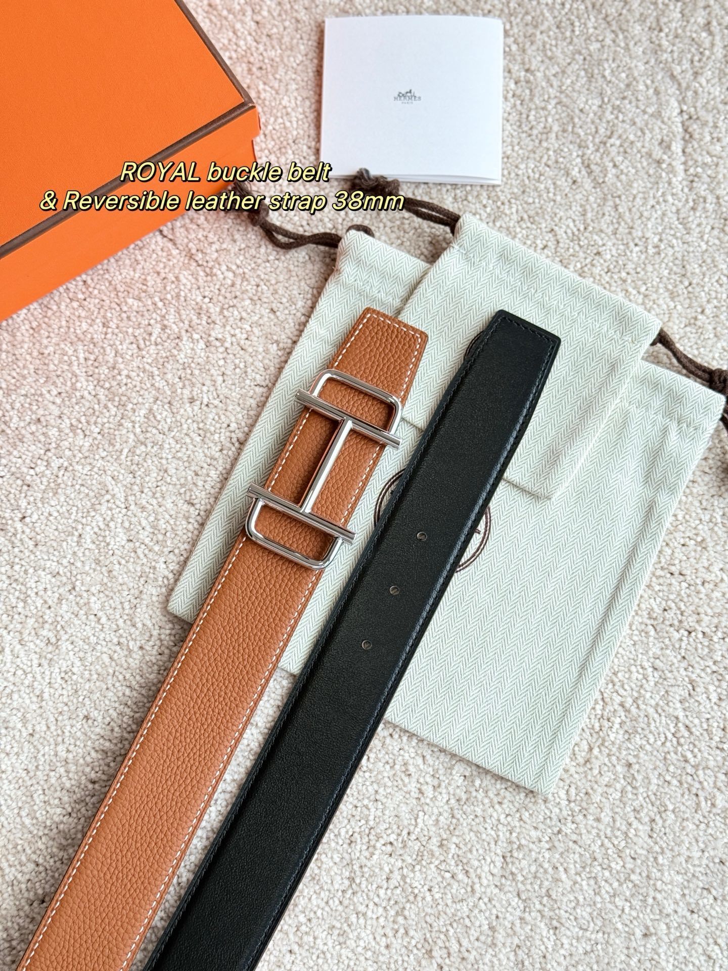Hermès Royal Belt Buckle & 38mm Reversible Leather Strap