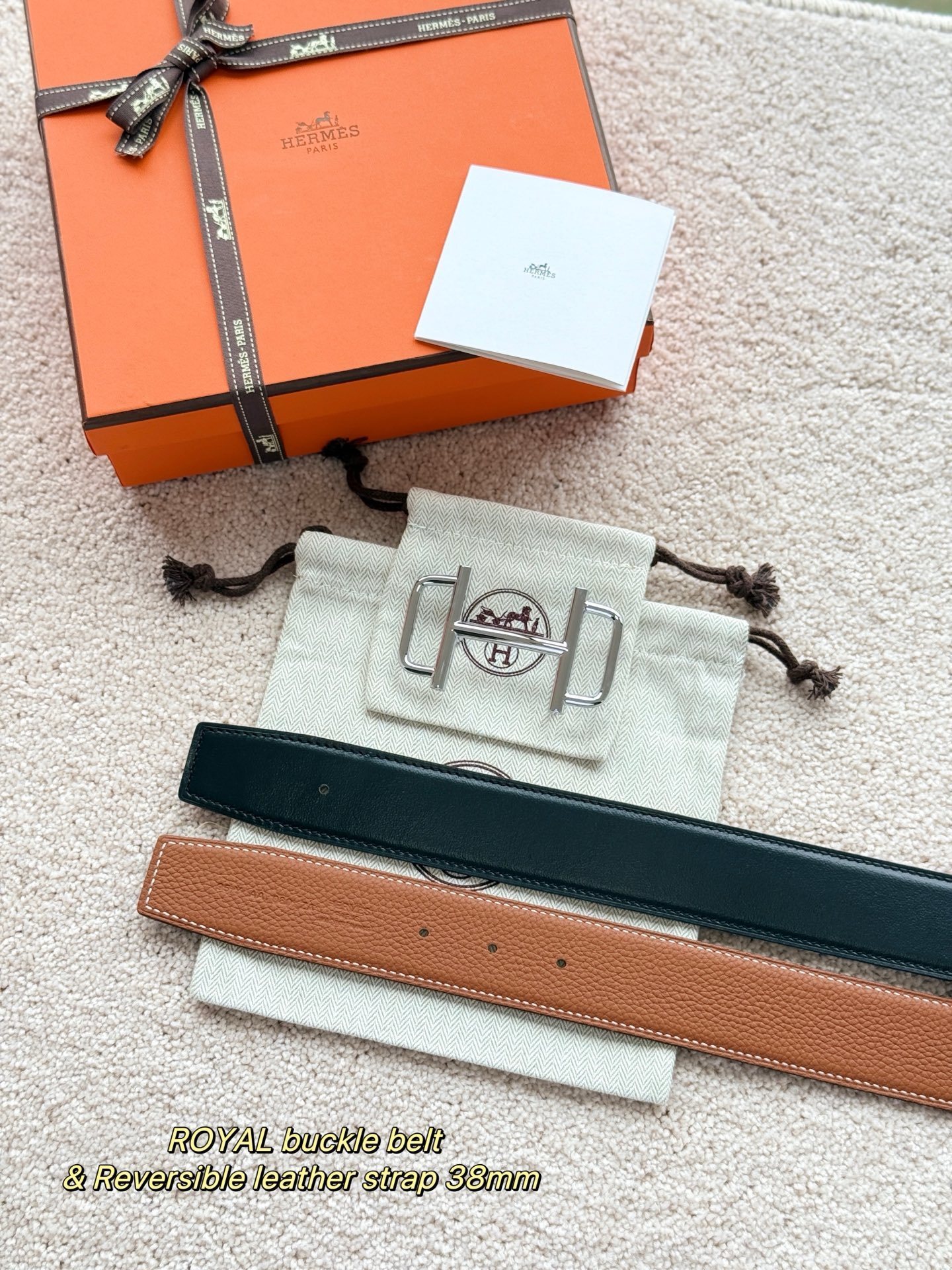 Hermès Royal Belt Buckle & 38mm Reversible Leather Strap
