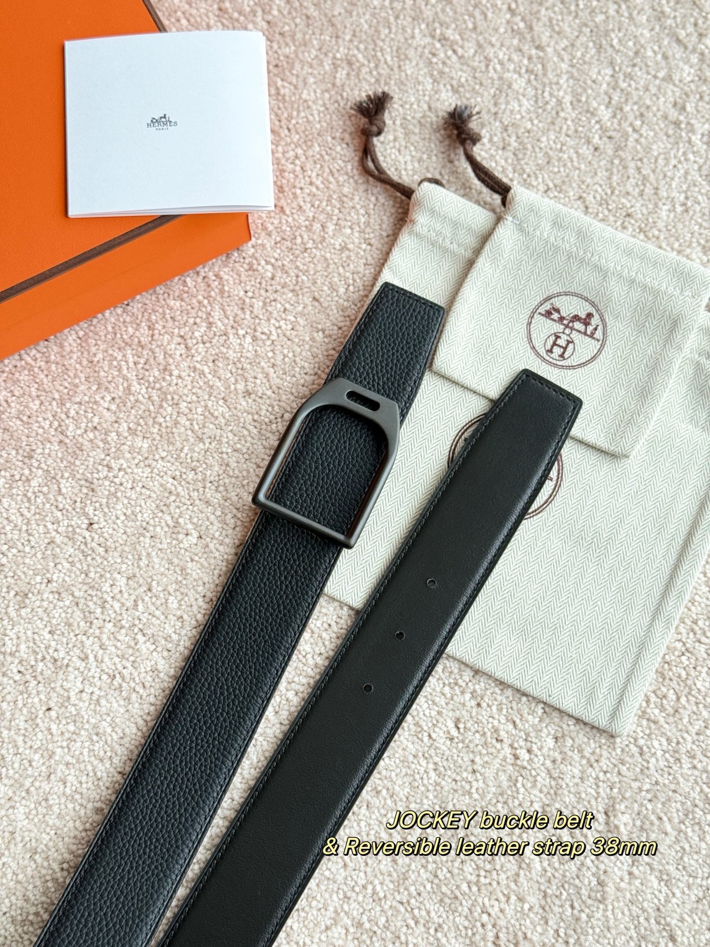 Hermès Jockey Buckle Belt & 38mm Reversible Leather Strap