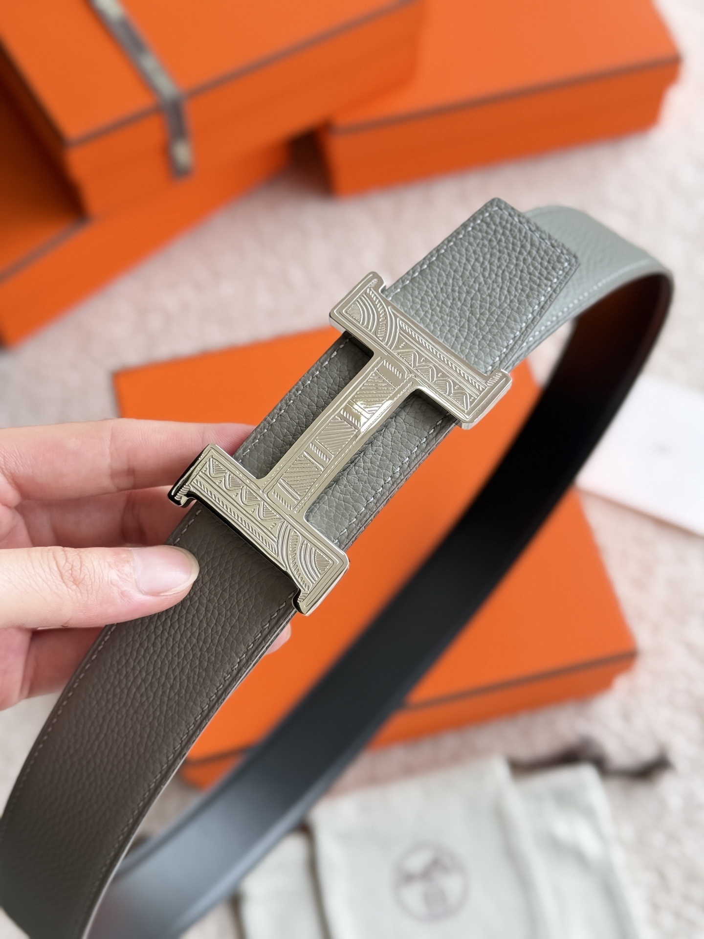 Hermès Constance Touareg Reversible Leather Belt 38mm