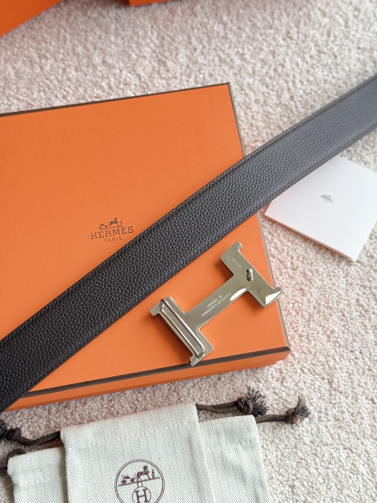 Hermes Constance Touareg 38mm Reversible Leather Belt