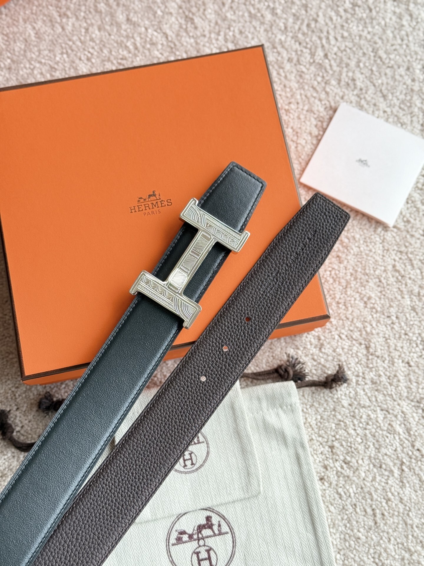 Hermes Constance Touareg 38mm Reversible Leather Belt