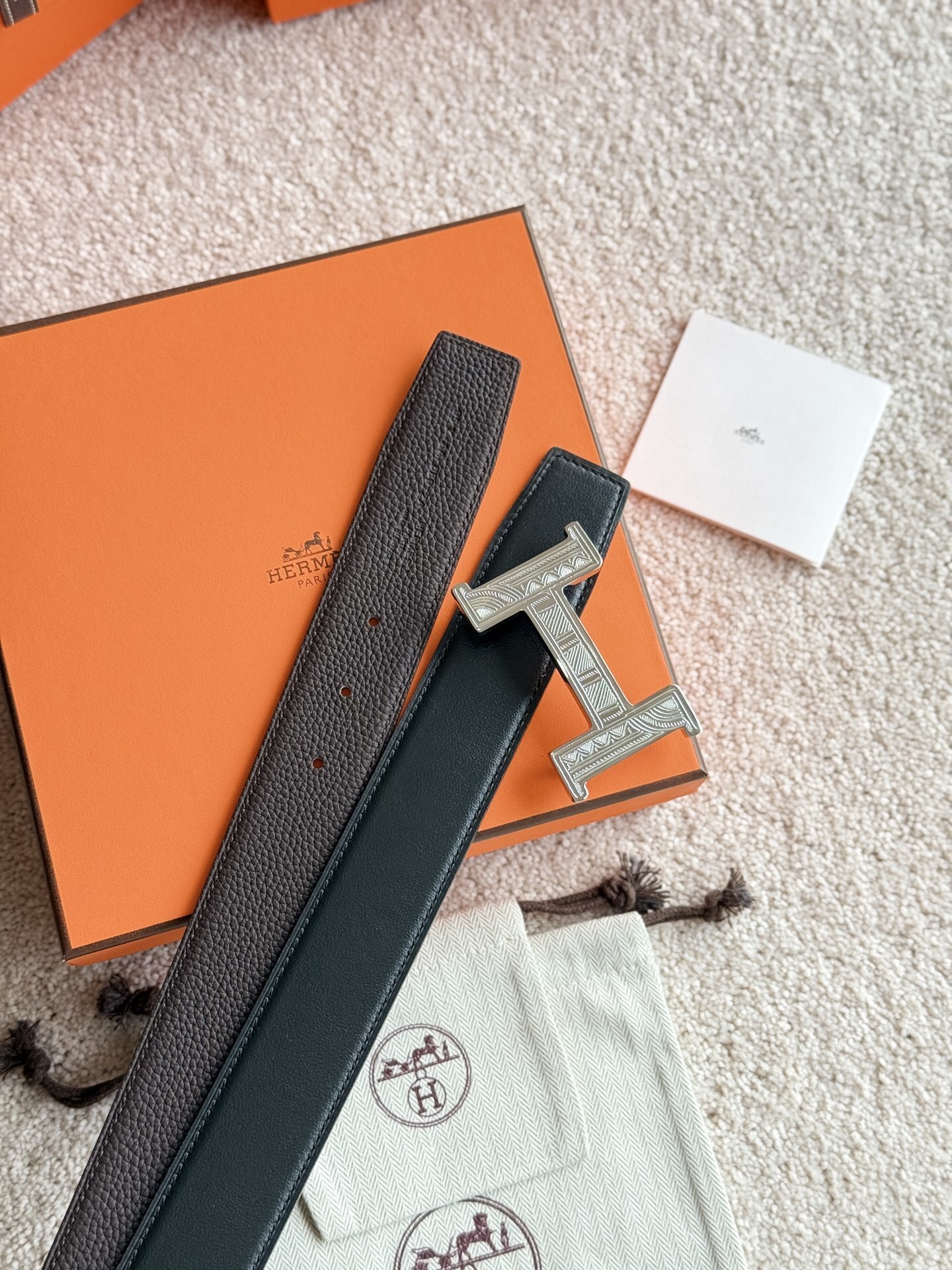 Hermes Constance Touareg 38mm Reversible Leather Belt