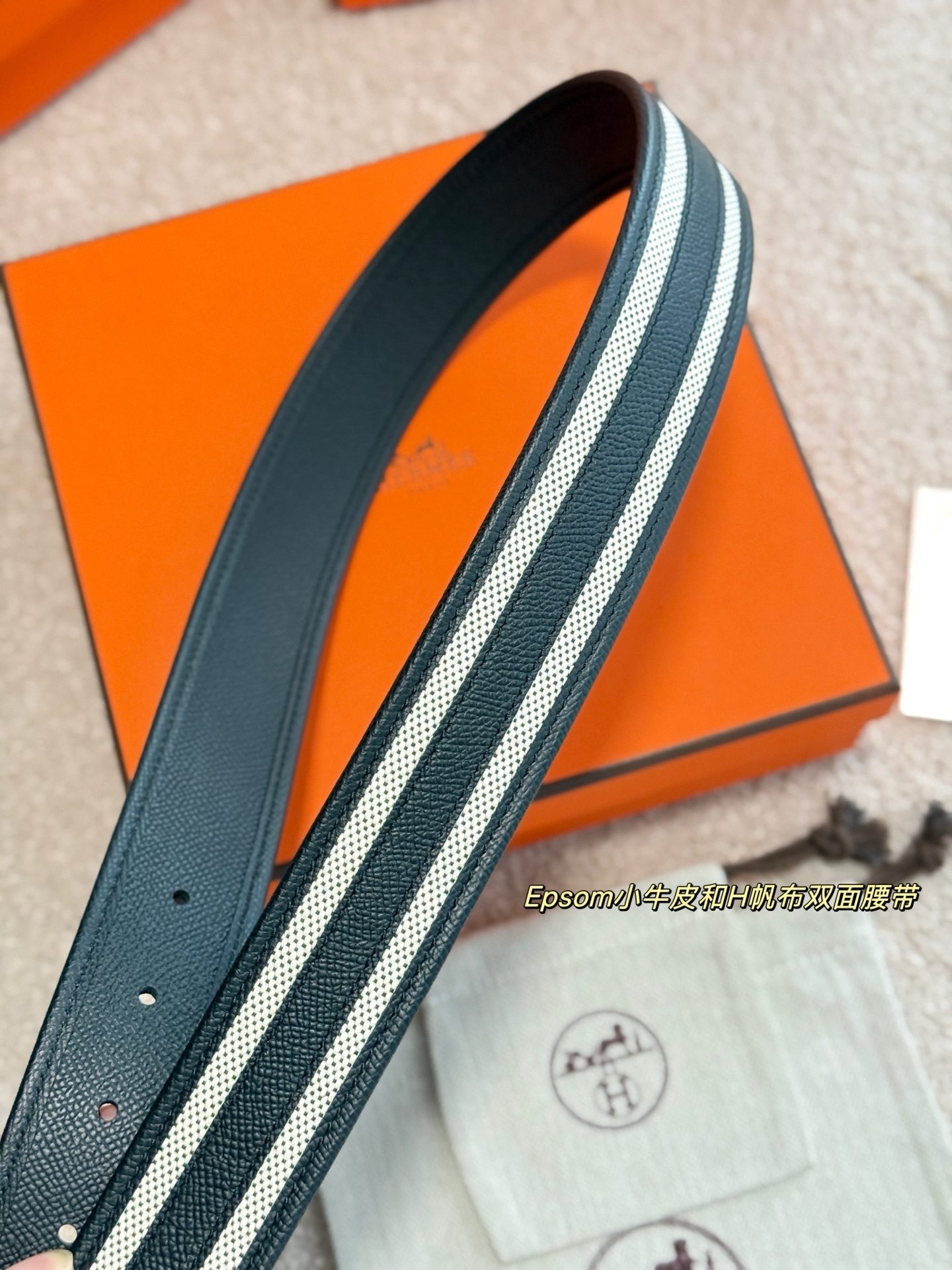 Hermes Saddle 38 Reversible Leather Belt - Men's Luxury Accessory