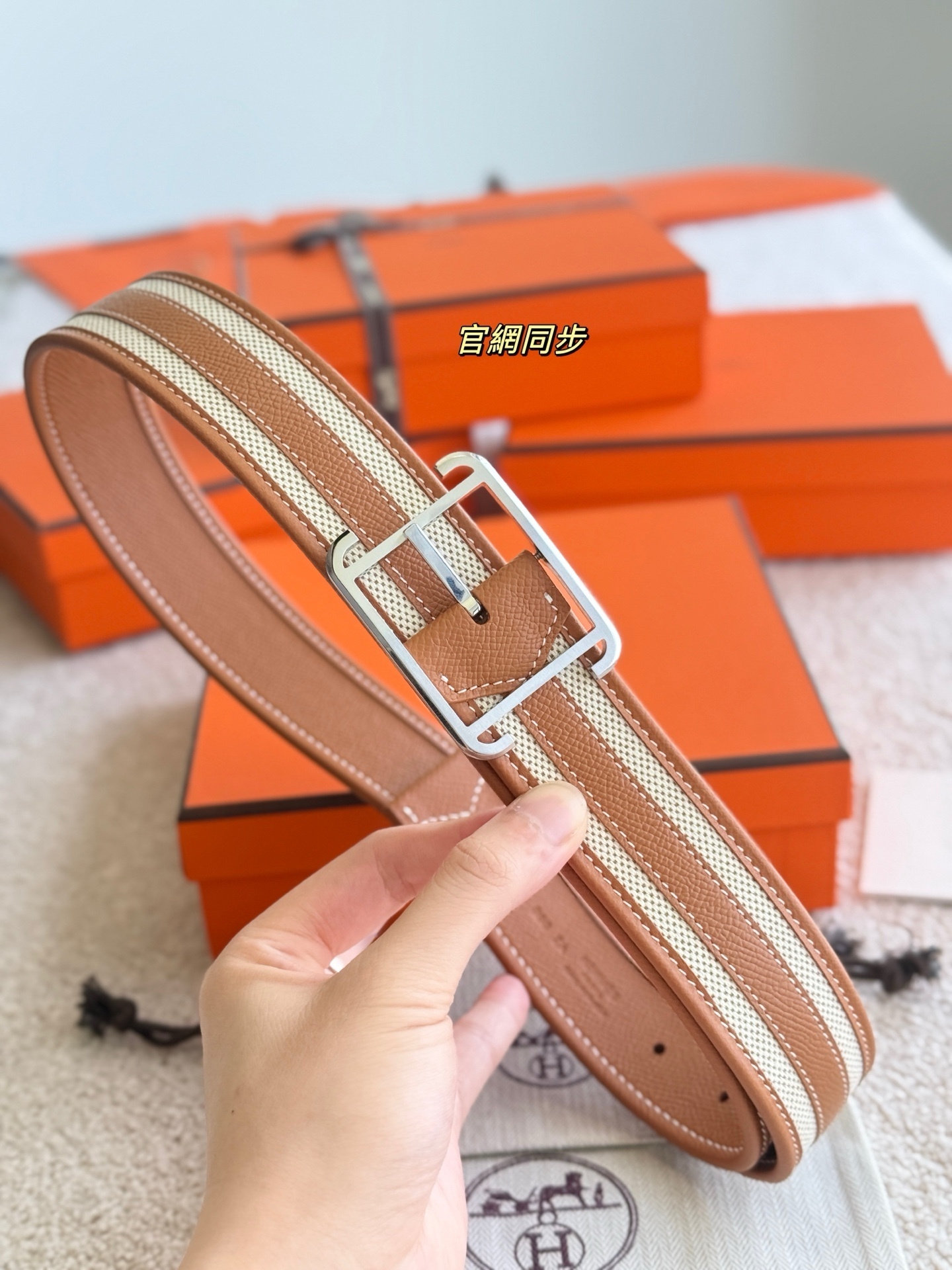 Hermes Society 38 Reversible Leather Belt with Palladium Buckle