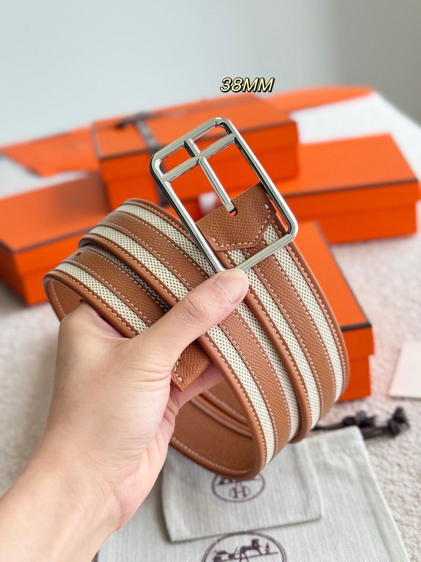 Hermès Half Cod Riviera 38 Reversible Leather Belt - Luxury Men's