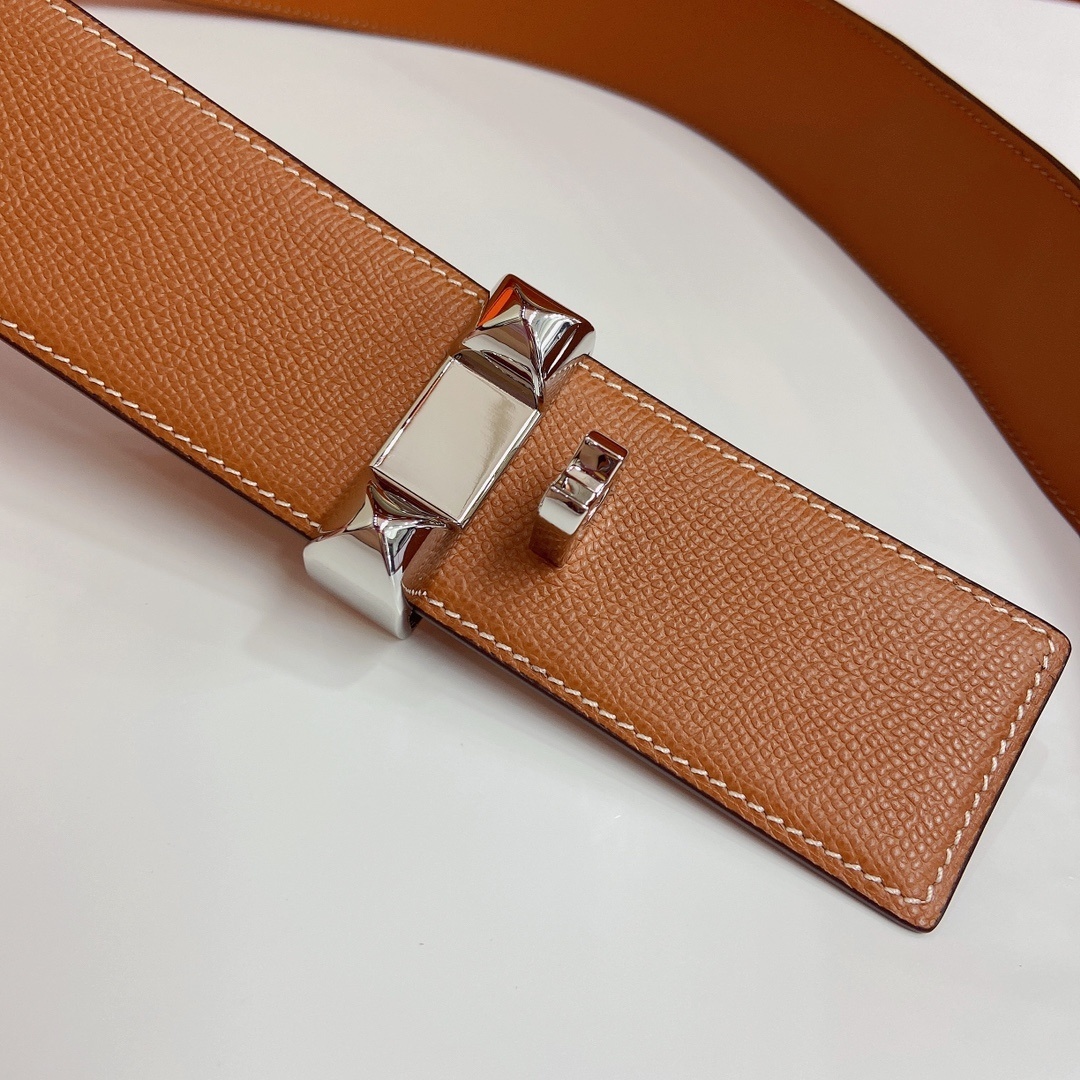 Hermès Collier de Chien Belt in Tan Leather with Silver Hardware