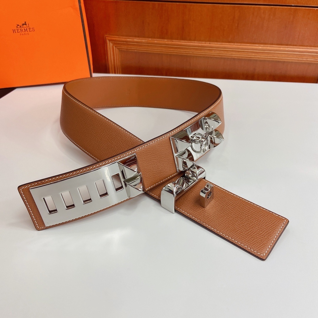 Hermès Collier de Chien Belt in Tan Leather with Silver Hardware