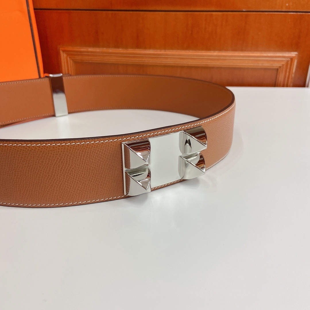 Hermès Collier de Chien Belt in Tan Leather with Silver Hardware