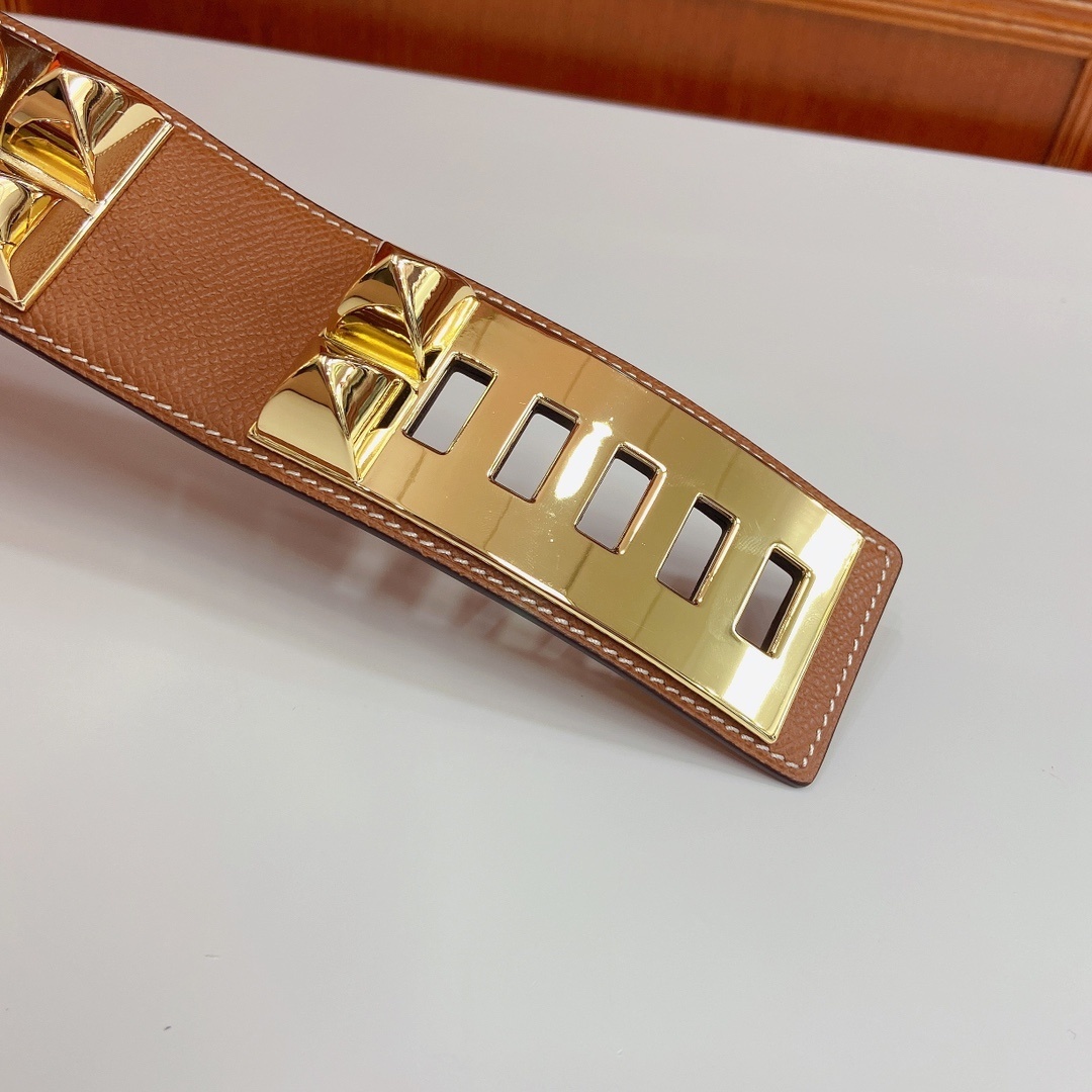 Hermès Collier de Chien Belt - Tan Leather with Gold Hardware