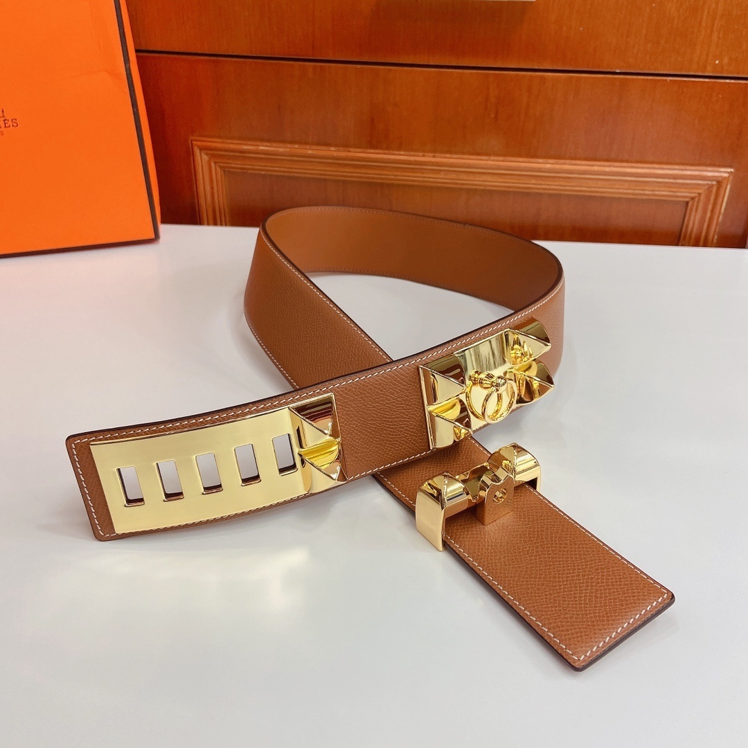 Hermès Collier de Chien Belt - Tan Leather with Gold Hardware