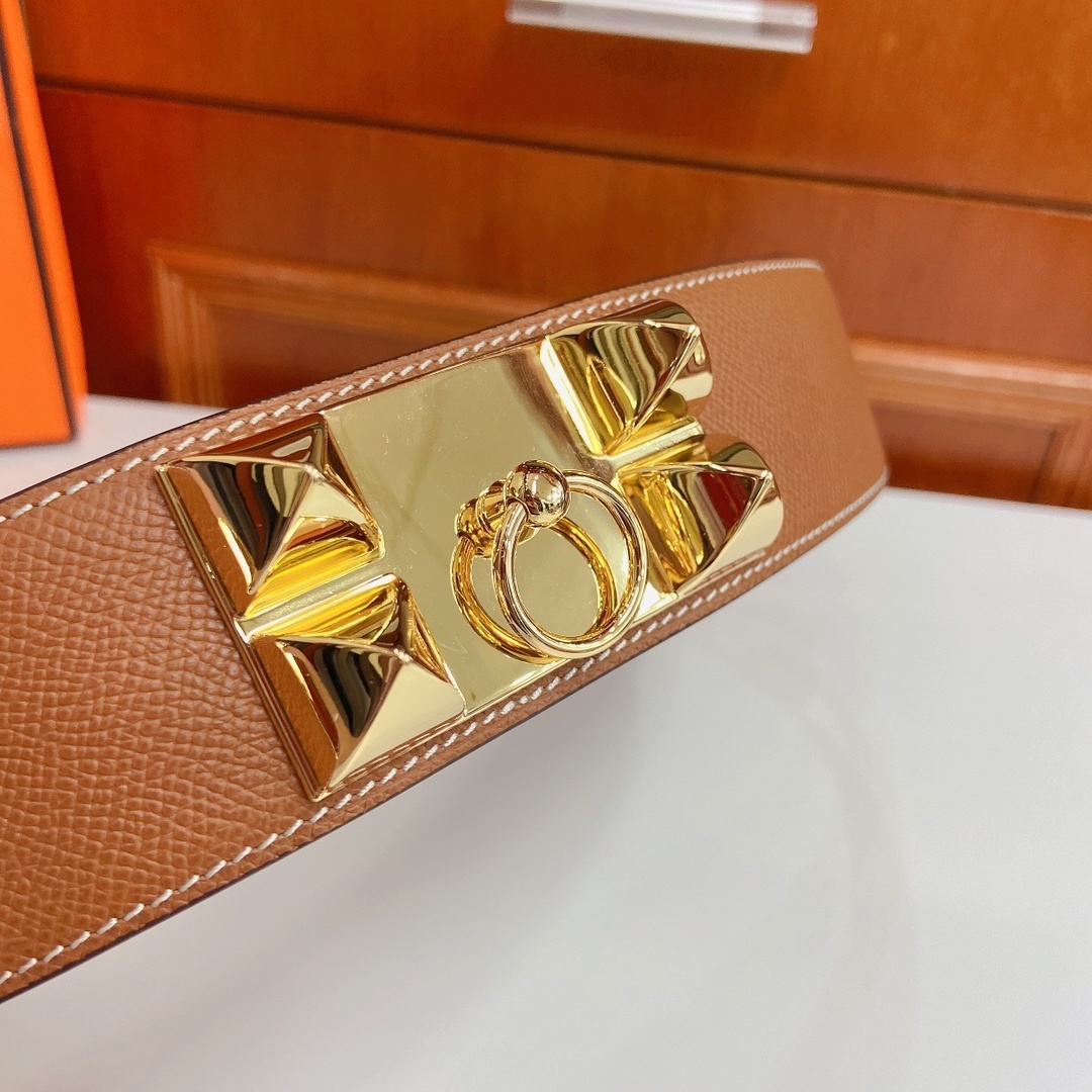 Hermès Collier de Chien Belt - Tan Leather with Gold Hardware