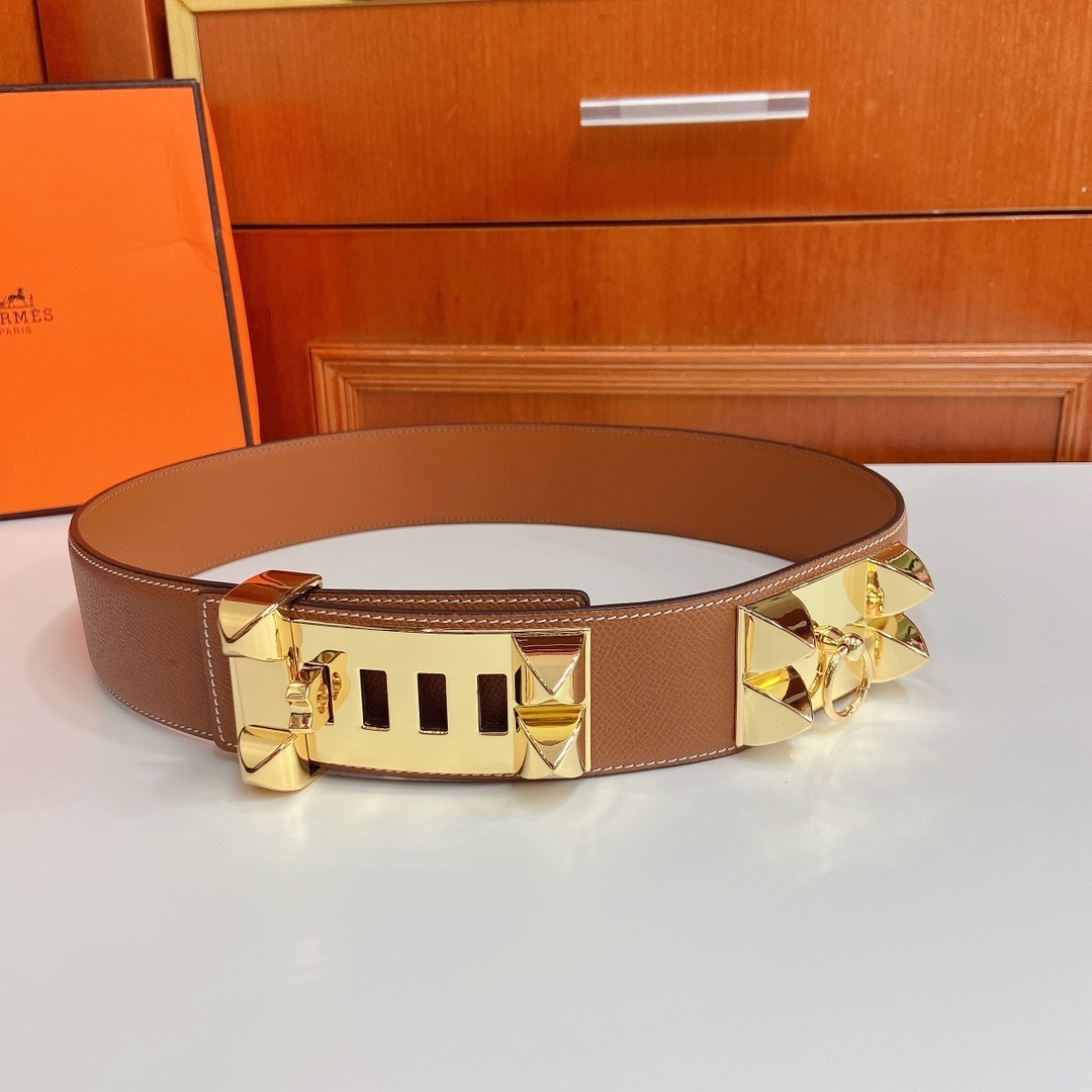Hermès Collier de Chien Belt – Tan Leather with Gold Hardware