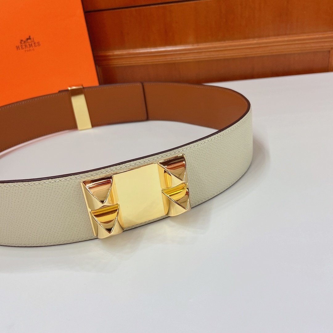 Hermes Collier de Chien Belt - Gold Hardware & Cream Epsom Leather