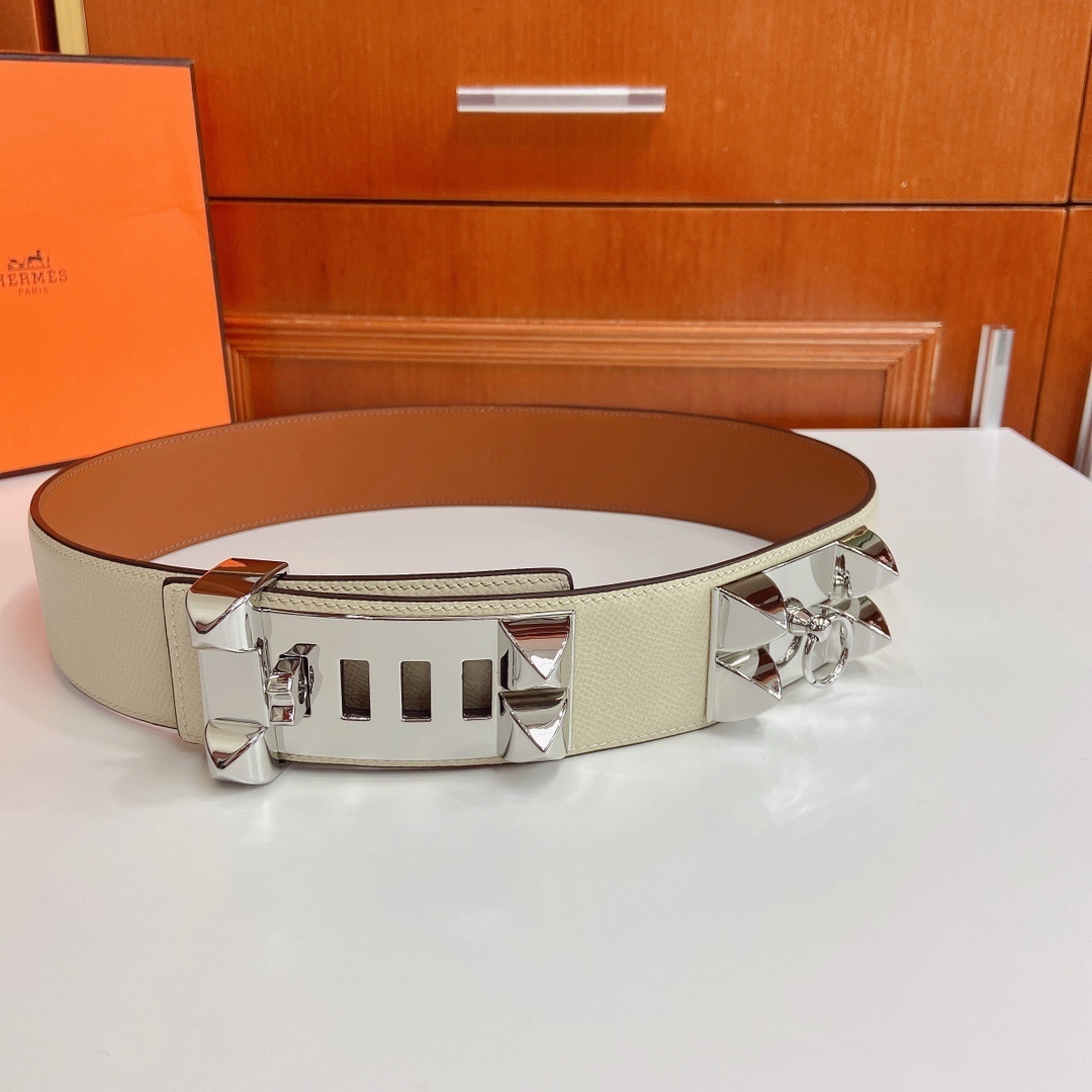 Hermes Collier de Chien Belt – Epsom Leather & Silver Hardware
