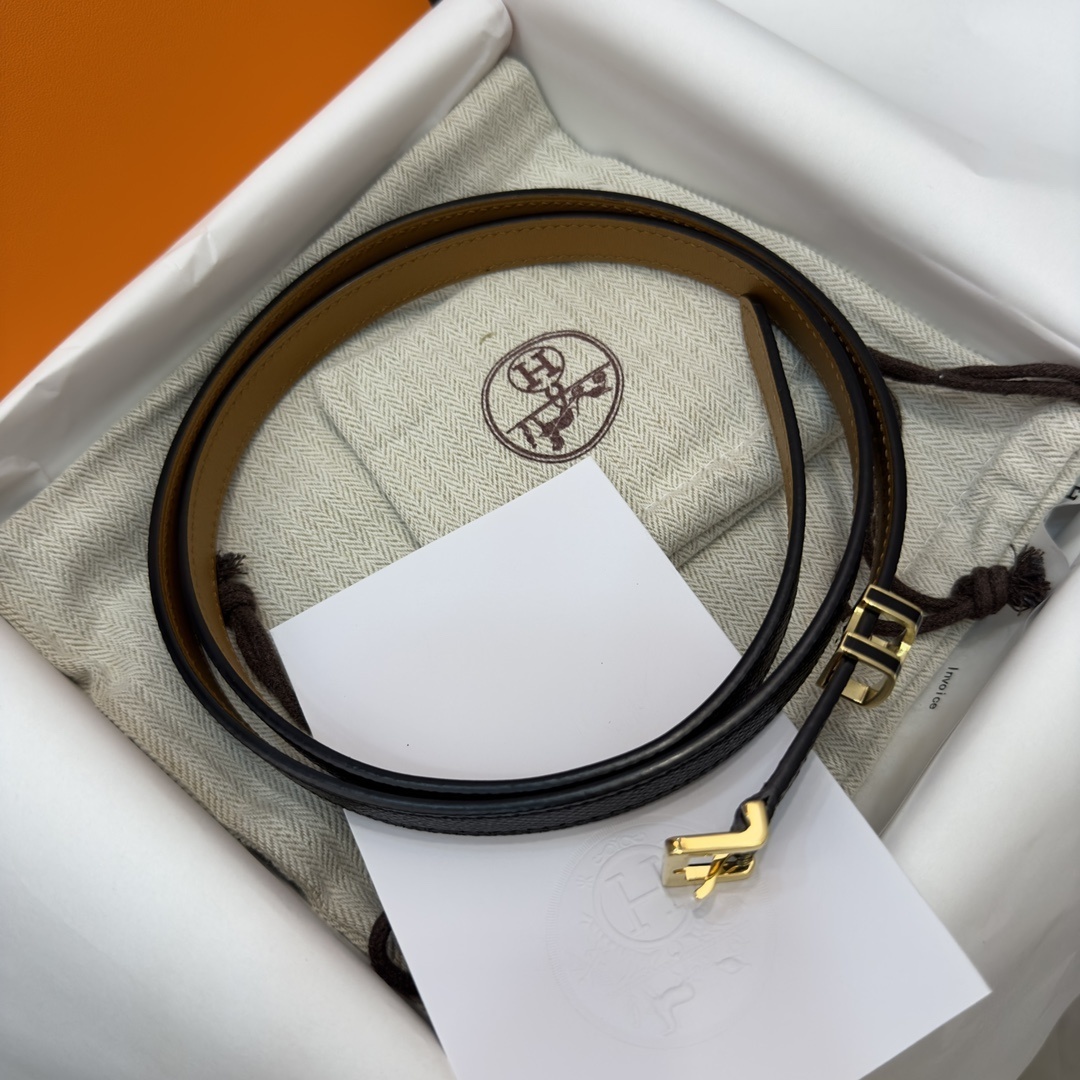 Hermès Pop H 15mm Leather Belt with Gold & Silver Hardware