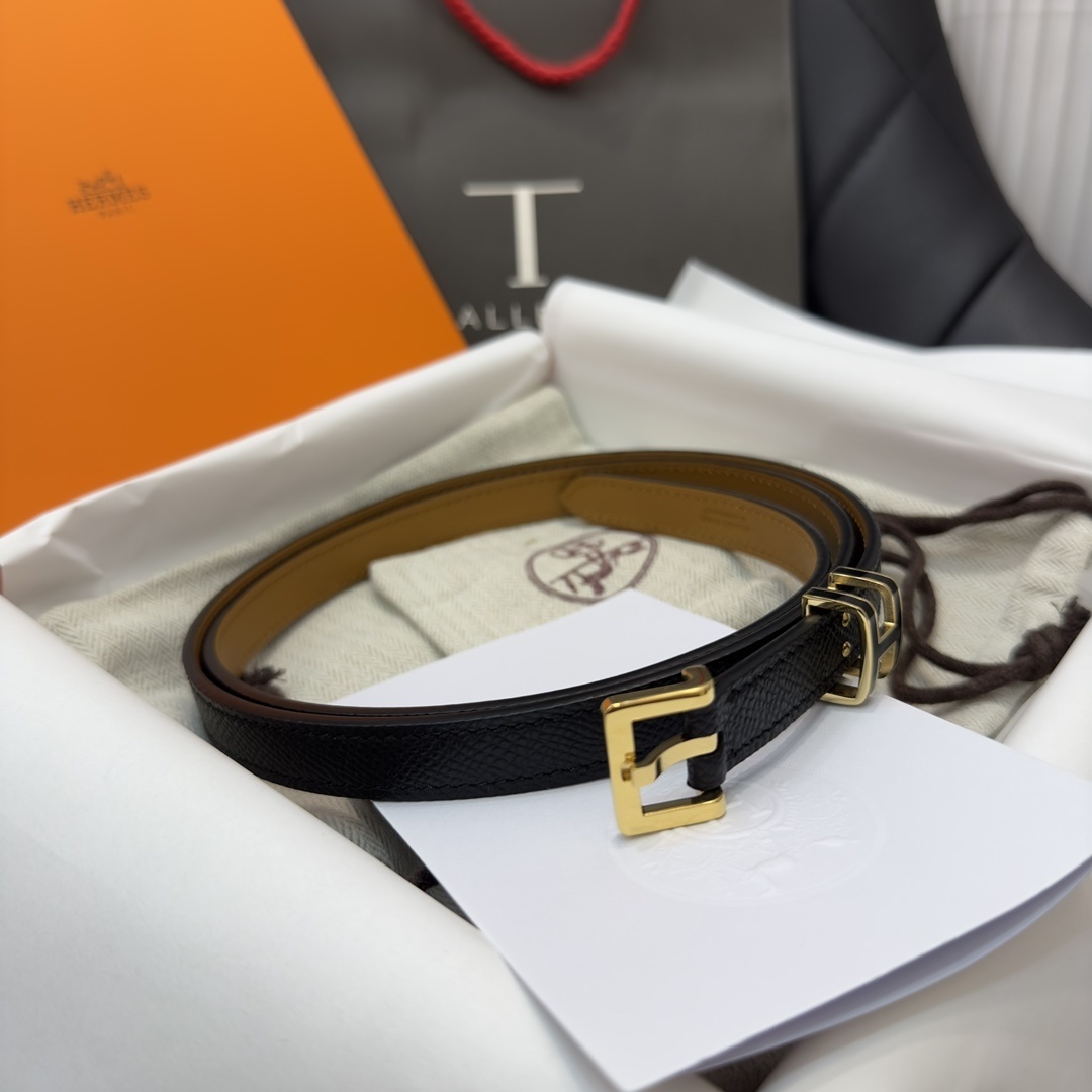 Hermès Pop H 15mm Leather Belt with Gold & Silver Hardware