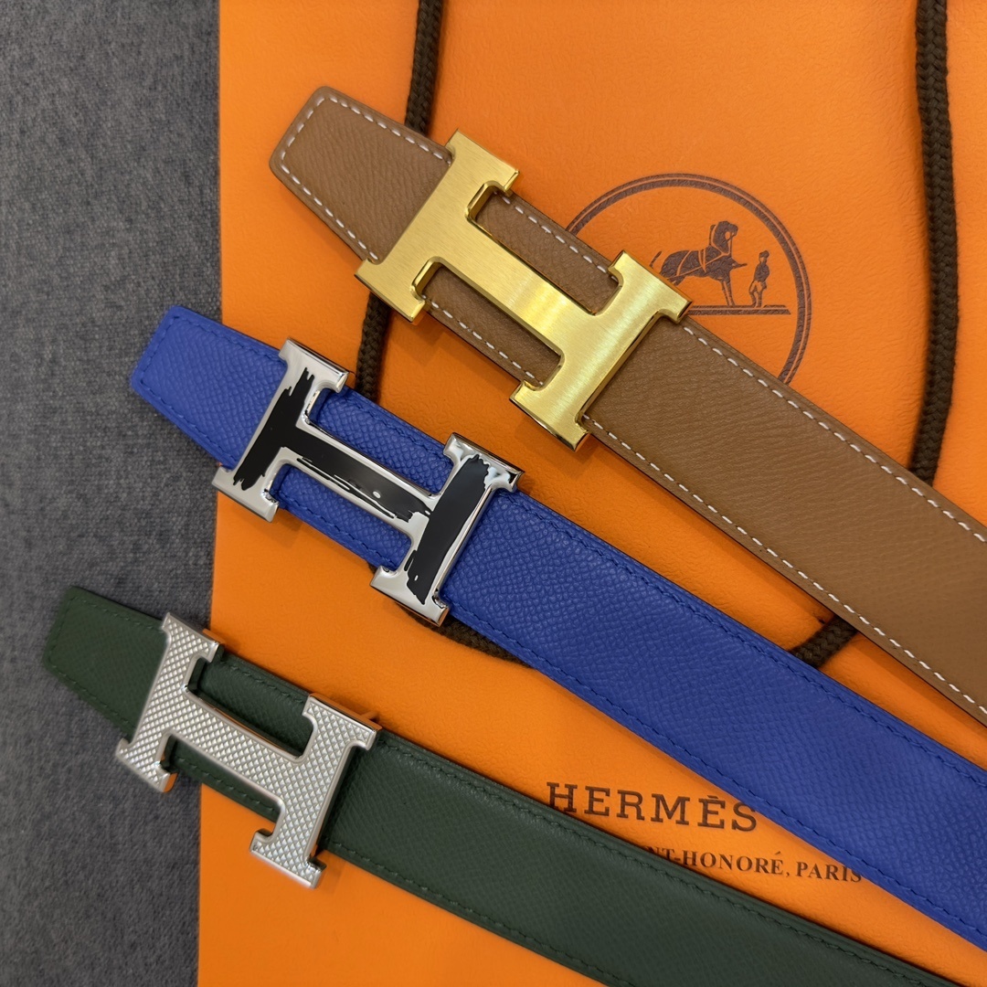 Luxury Hermes Men's Leather Belts - Classic H and Kelly Buckles