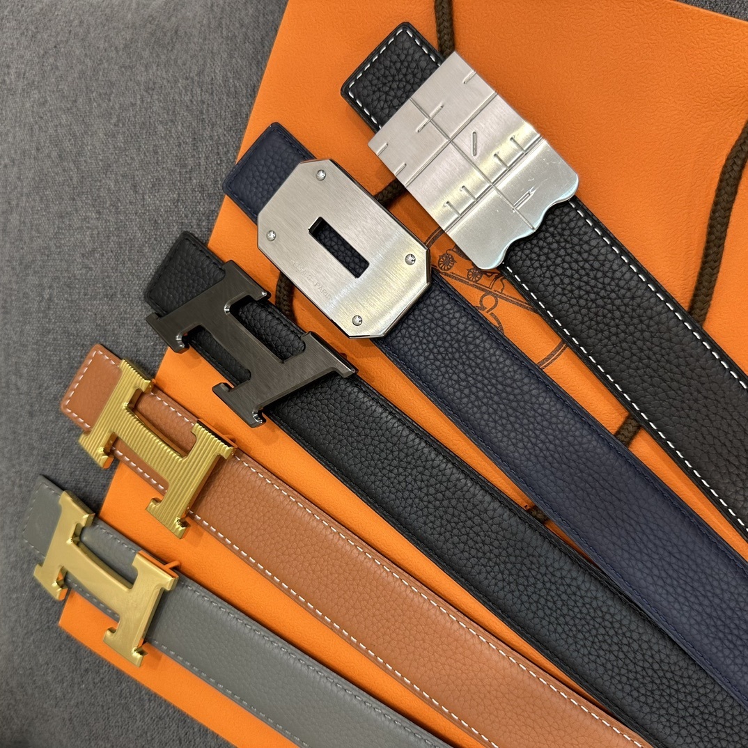 Luxury Hermes Men’s Leather Belts – Classic H and Kelly Buckles