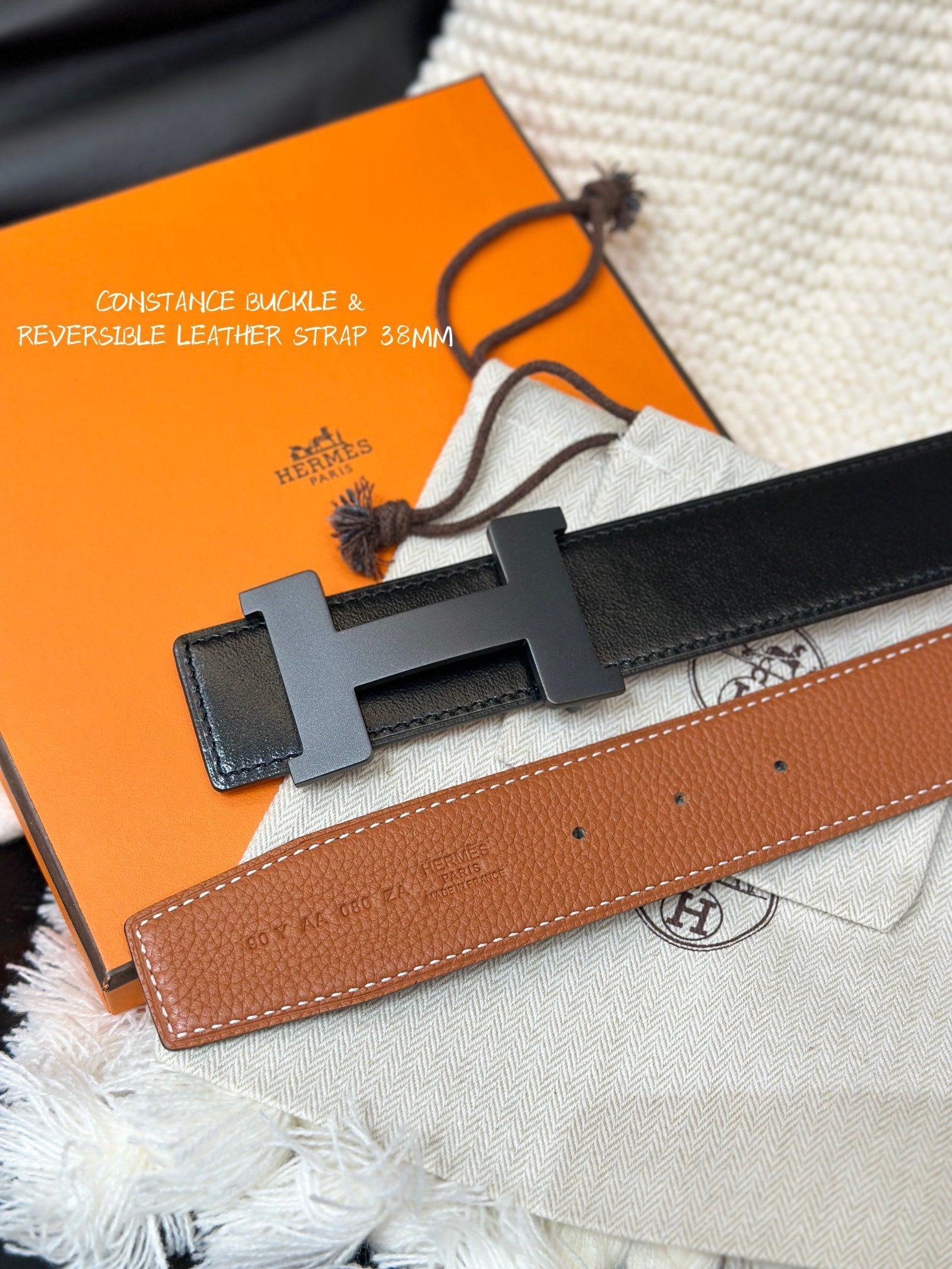 Hermes Constance Belt 38mm - Reversible Leather with Matte H Buckle