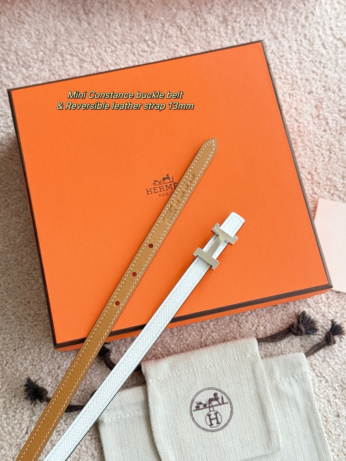 Hermès Mini Constance 13mm Reversible Leather Belt