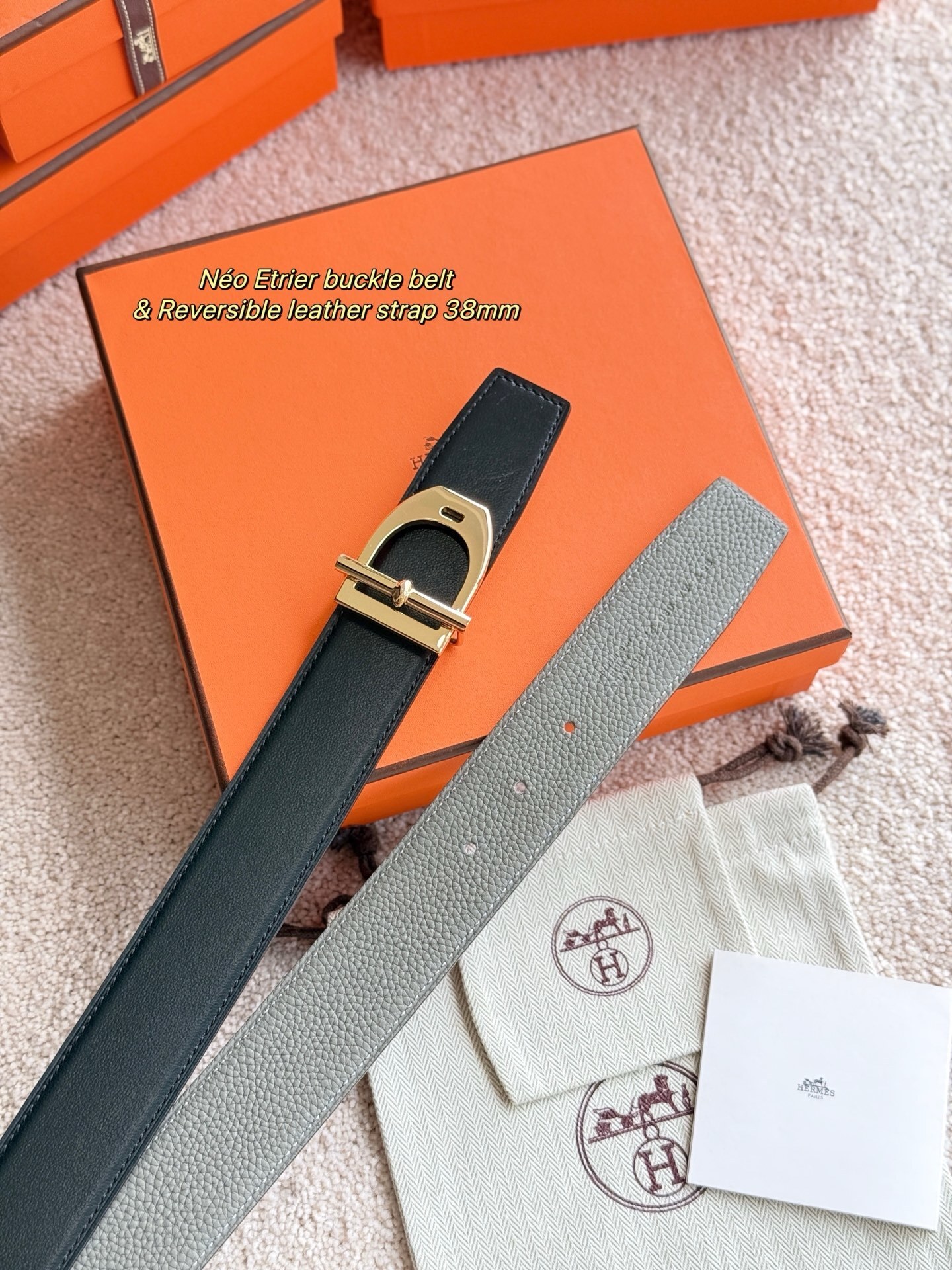 Hermès Néo Etrier Reversible Leather Belt 38mm - Luxury Style
