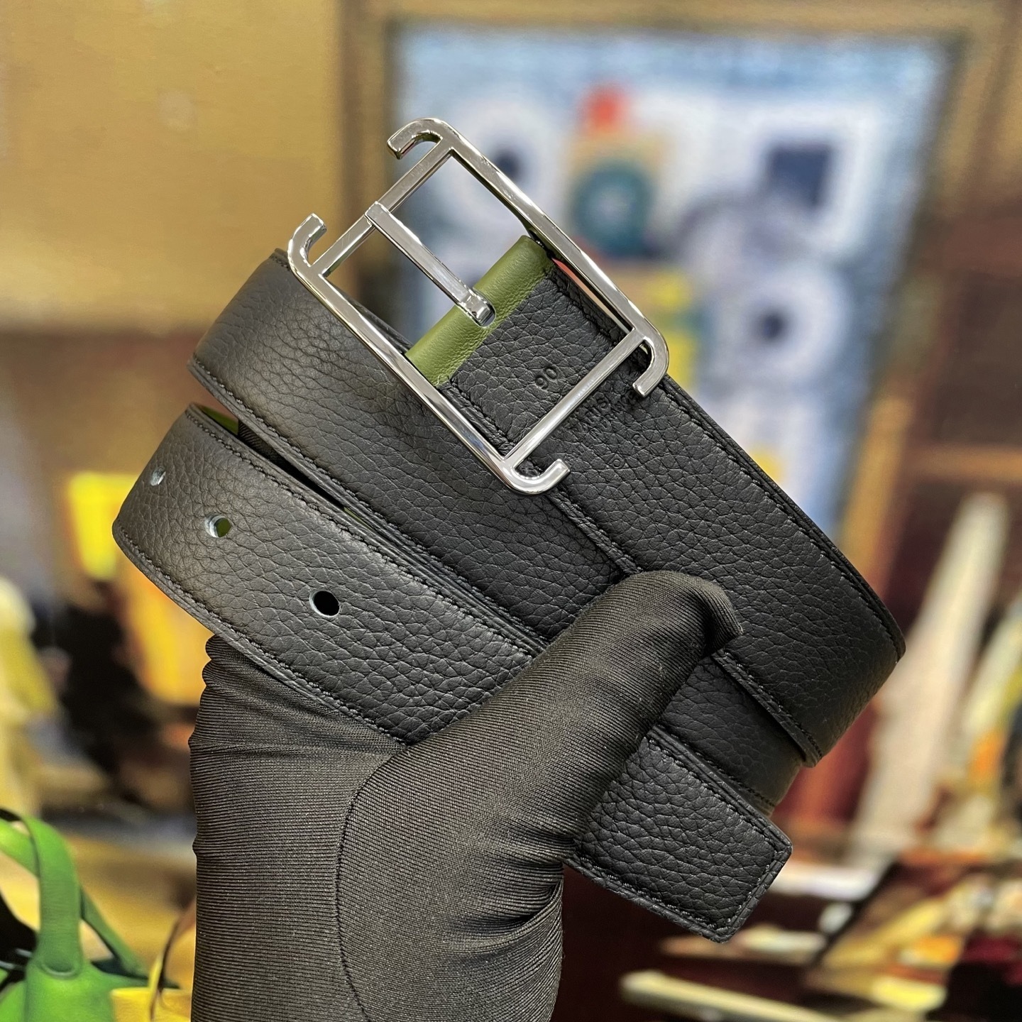 Premium Genuine Leather H-Buckle Belt - Classic Luxury Design