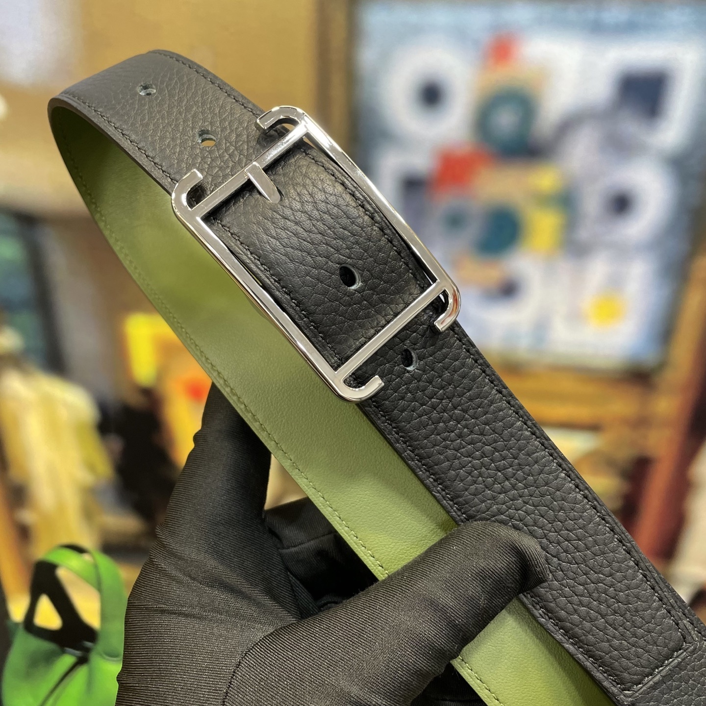 Premium Genuine Leather H-Buckle Belt - Classic Luxury Design