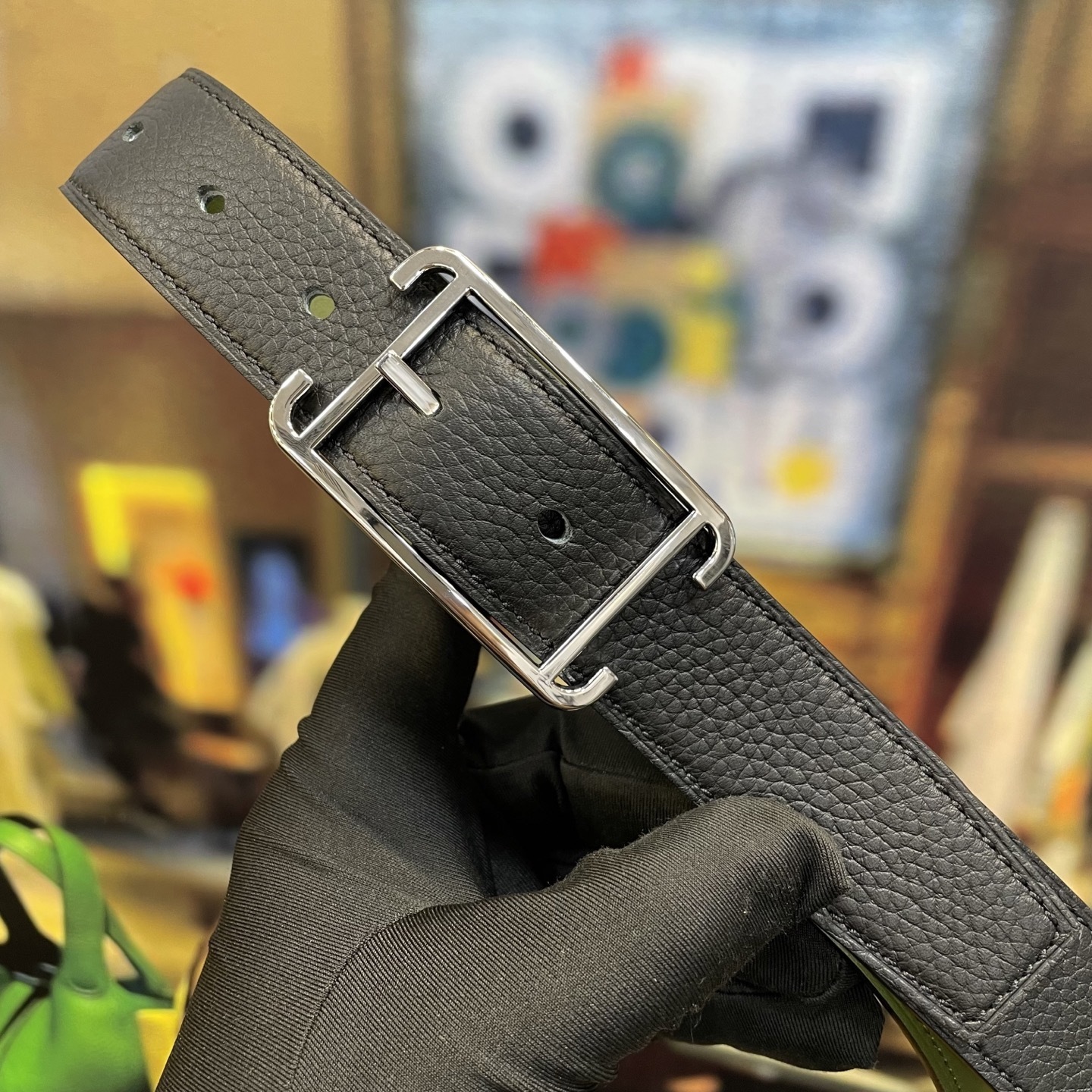 Premium Genuine Leather H-Buckle Belt - Classic Luxury Design