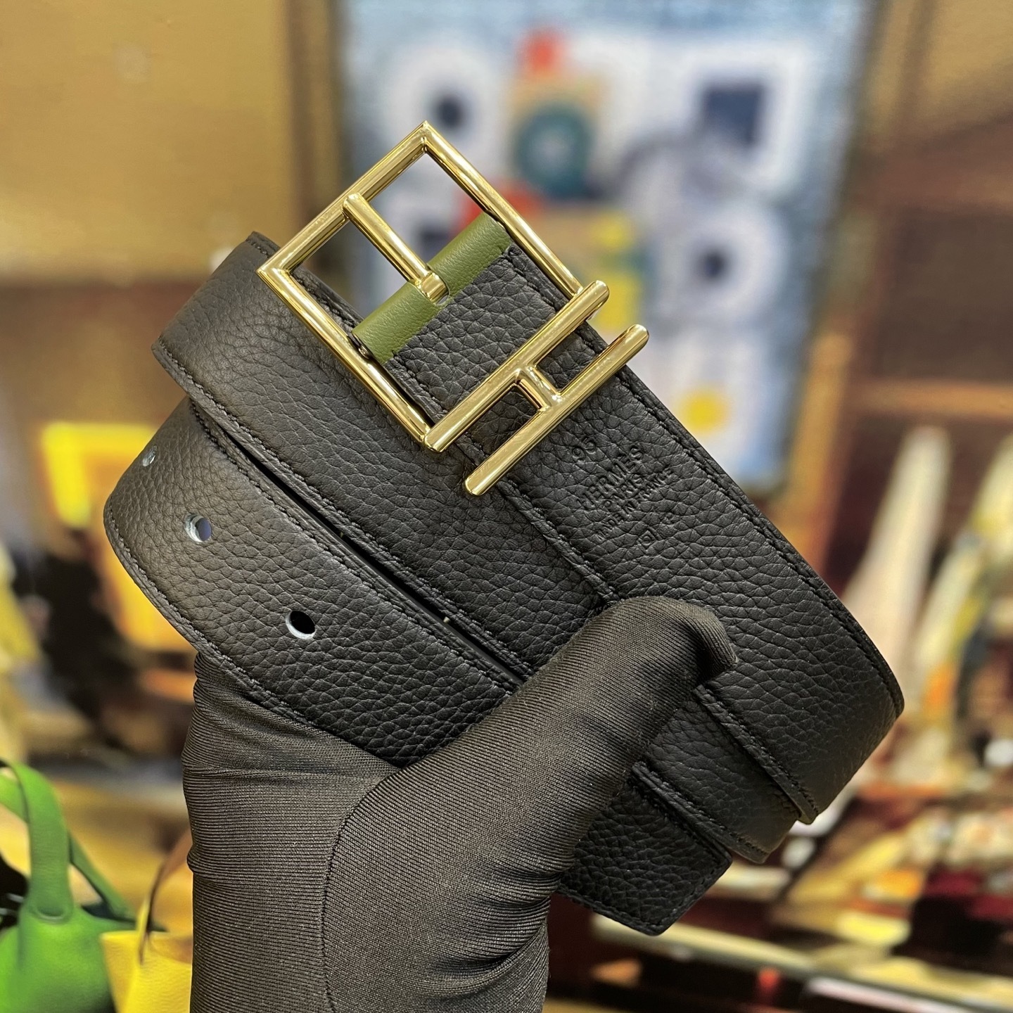 Luxury Genuine Leather Belt with Designer H-Style Metal Buckle