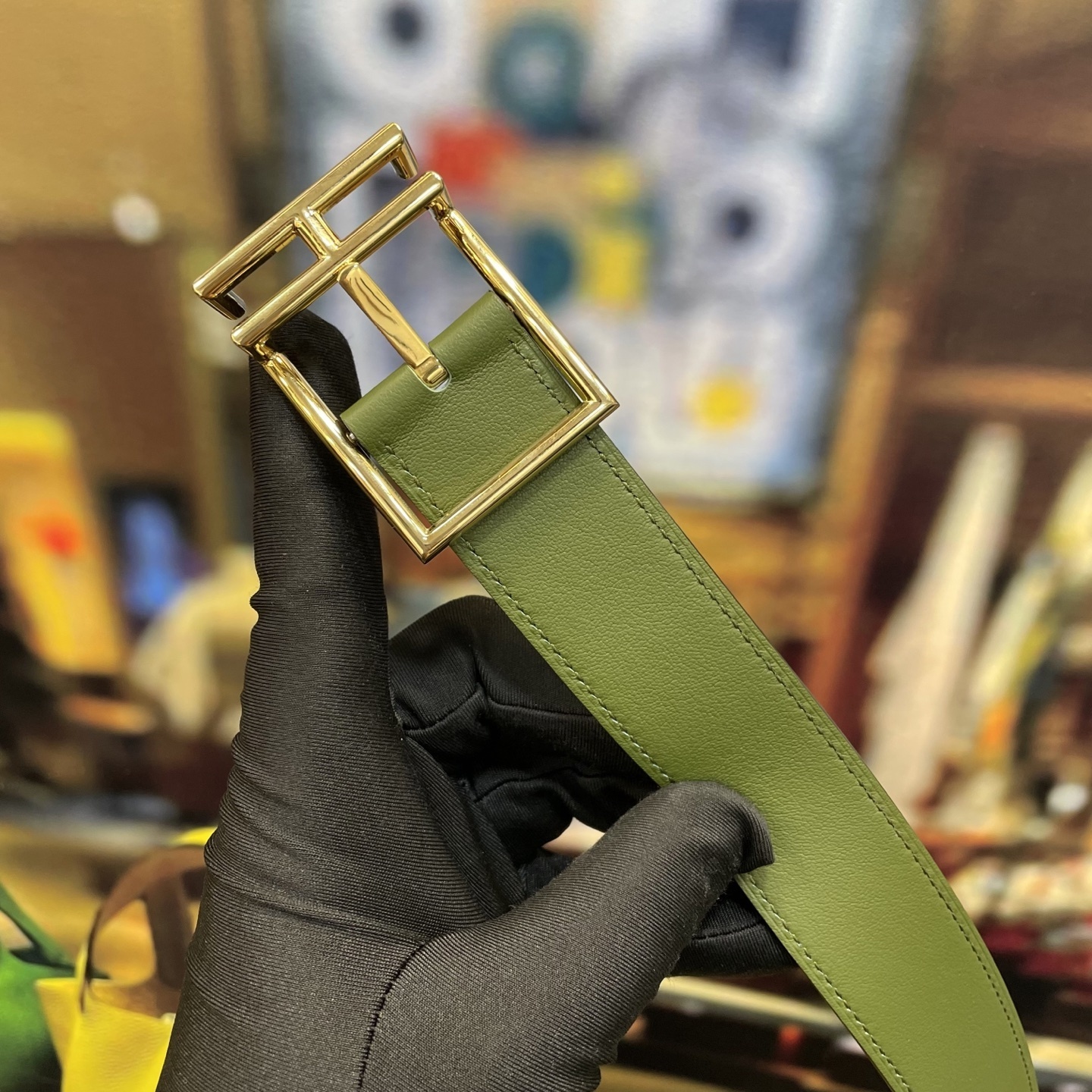 Luxury Genuine Leather Belt with Designer H-Style Metal Buckle