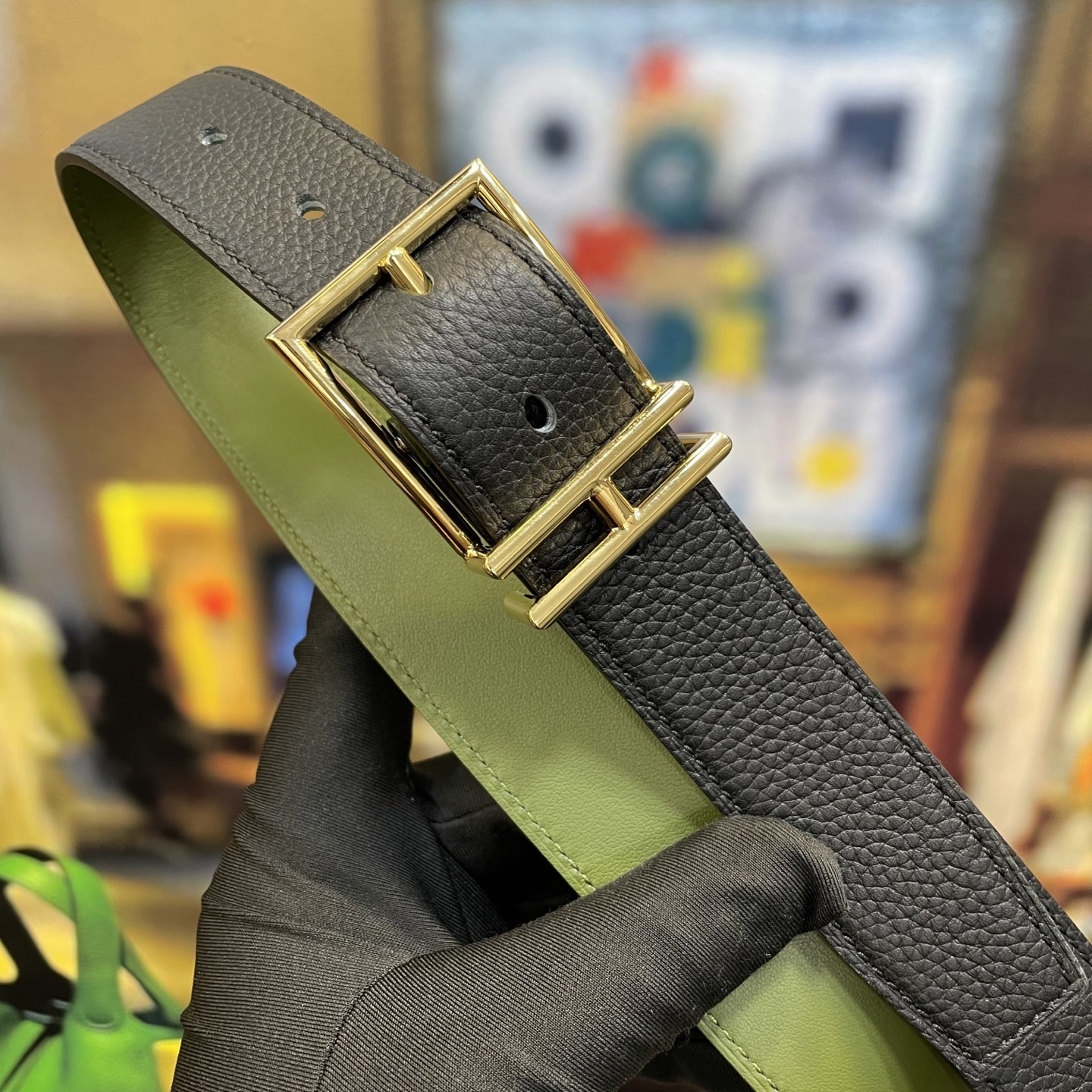 Luxury Genuine Leather Belt with Designer H-Style Metal Buckle