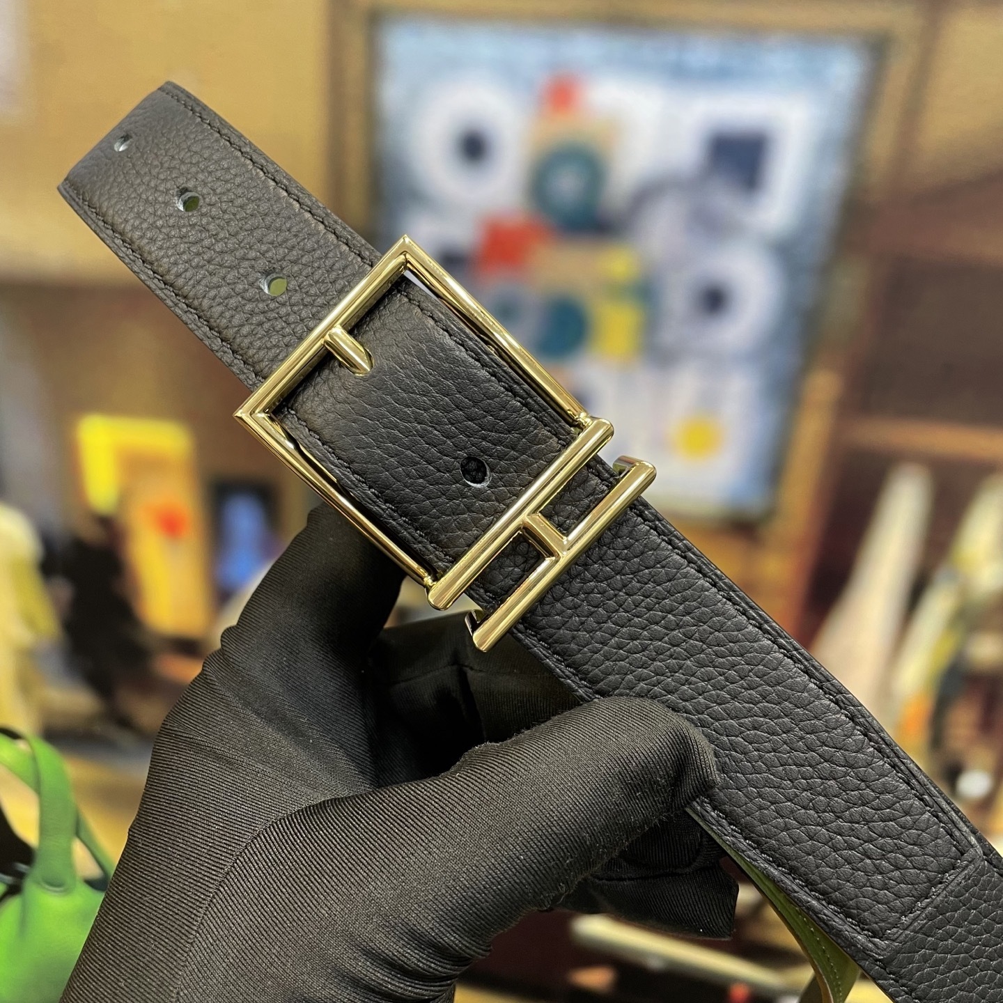 Luxury Genuine Leather Belt with Designer H-Style Metal Buckle