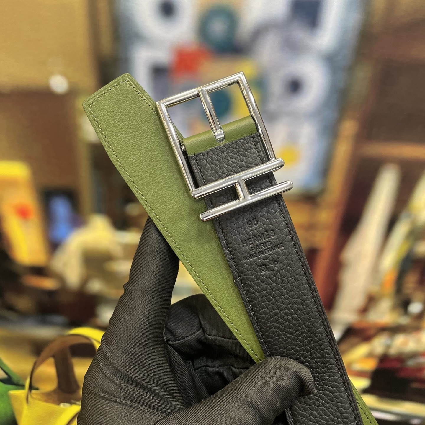 Luxury Genuine Leather Belt with Designer H-Frame Buckle