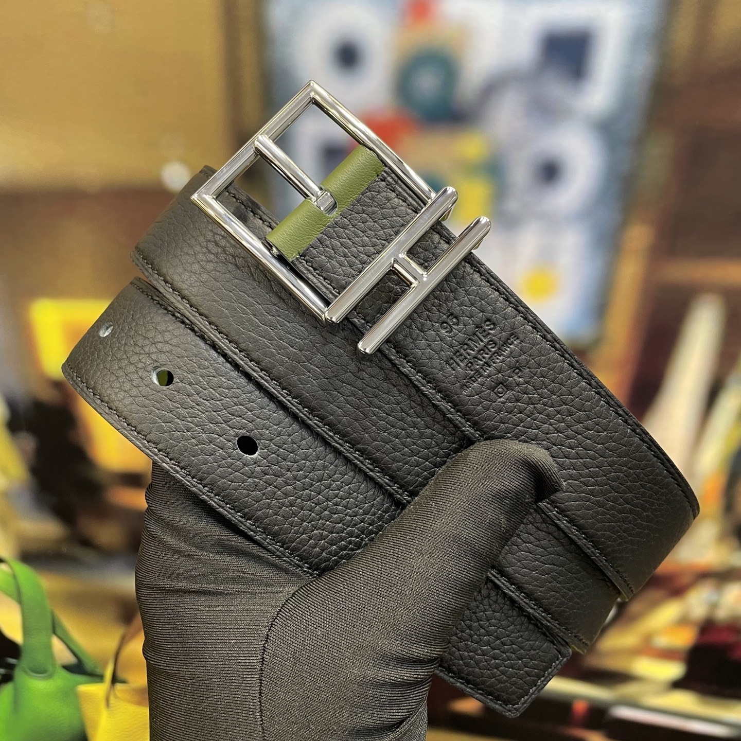 Luxury Genuine Leather Belt with Designer H-Frame Buckle