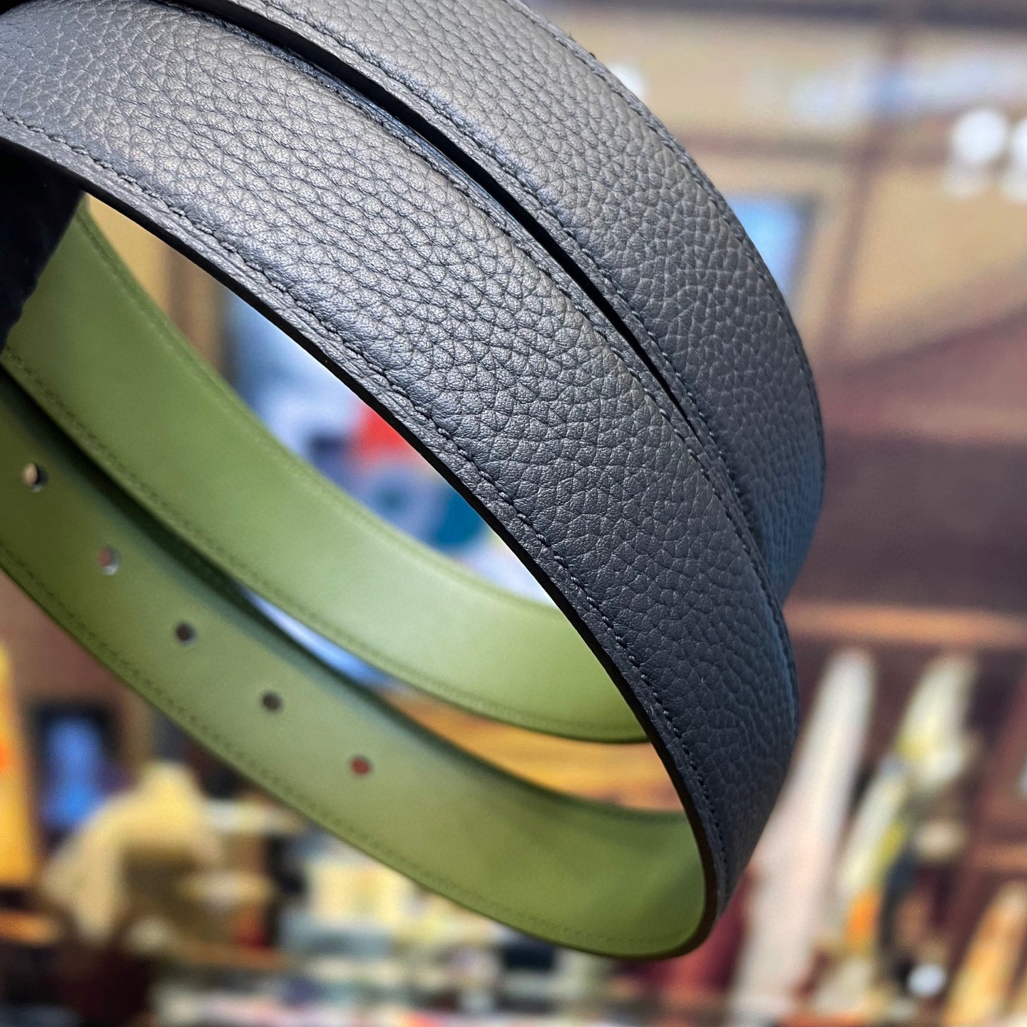 Elegant Designer Leather Belt with Iconic Stirrup Buckle