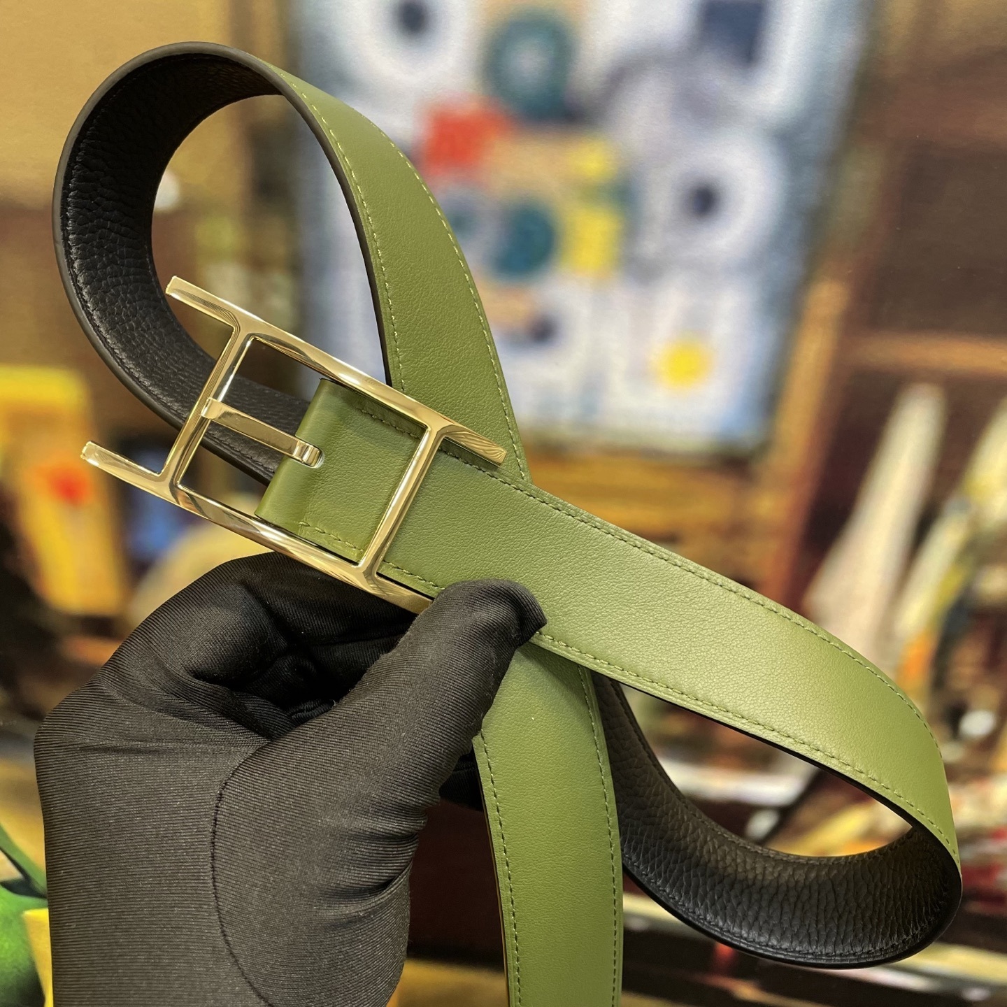 Luxury H Buckle Genuine Leather Belt - Premium Textured Finish